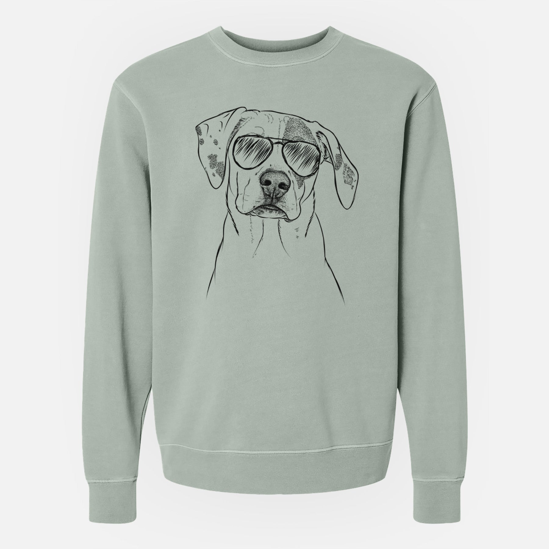 Aviator Julio the Dogo Argentino Mix - Unisex Pigment Dyed Crew Sweatshirt