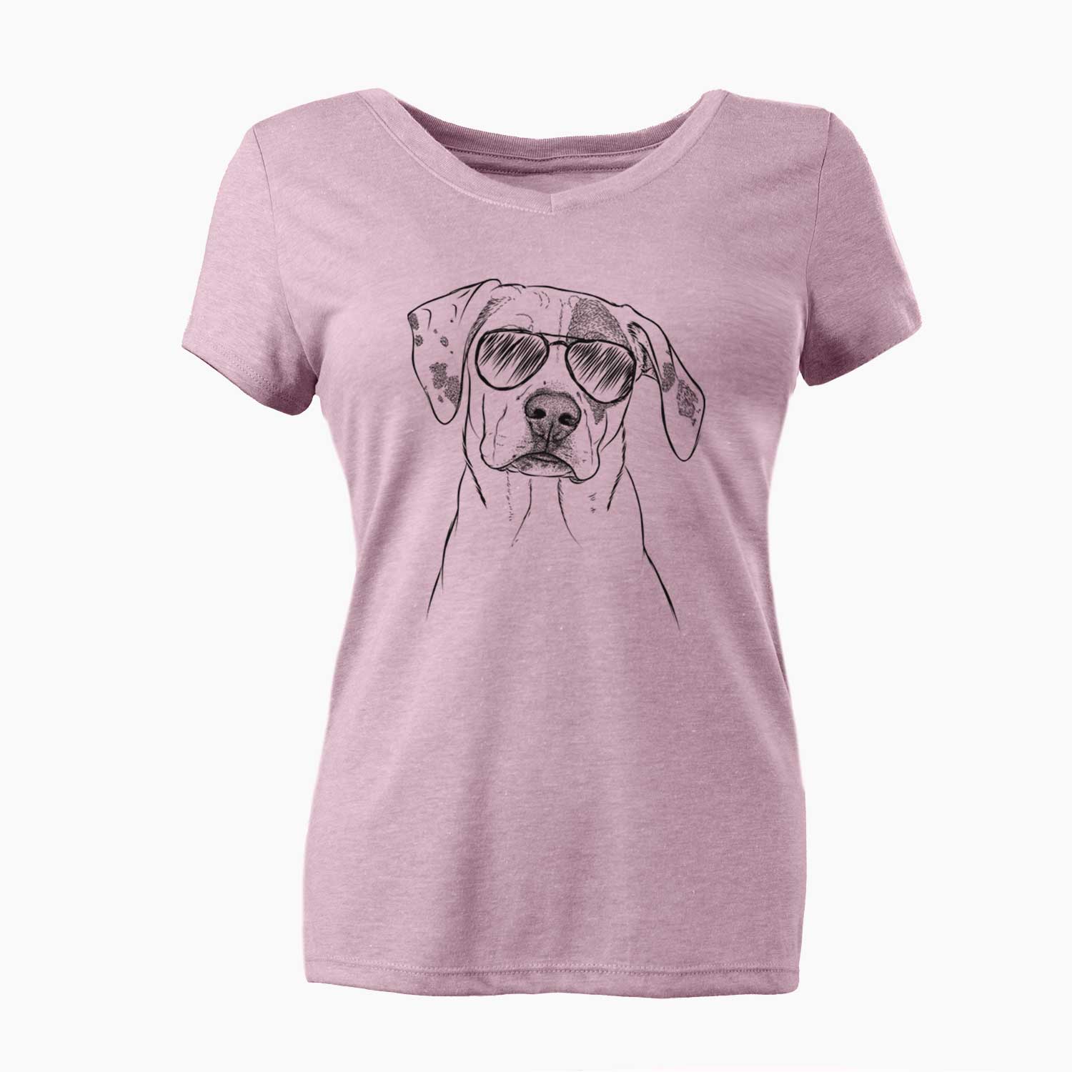 Aviator Julio the Dogo Argentino Mix - Women's V-neck Shirt