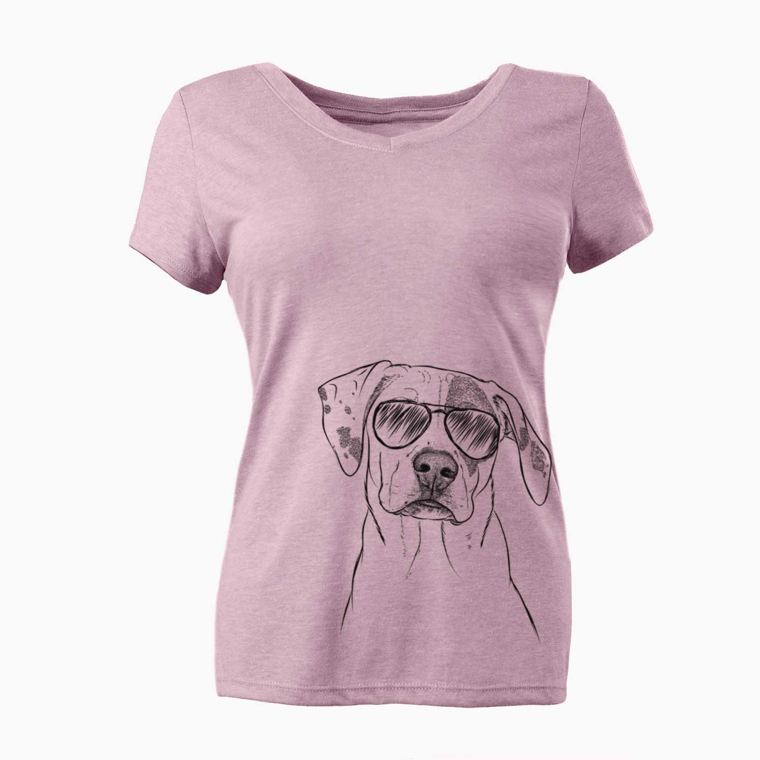 Aviator Julio the Dogo Argentino Mix - Women's V-neck Shirt