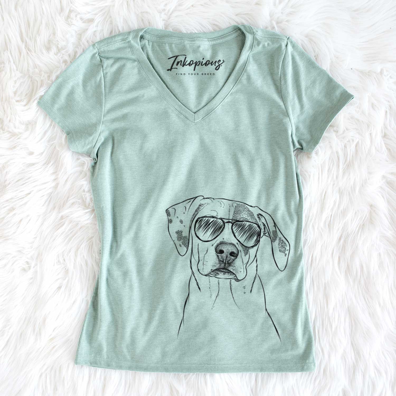 Aviator Julio the Dogo Argentino Mix - Women's V-neck Shirt