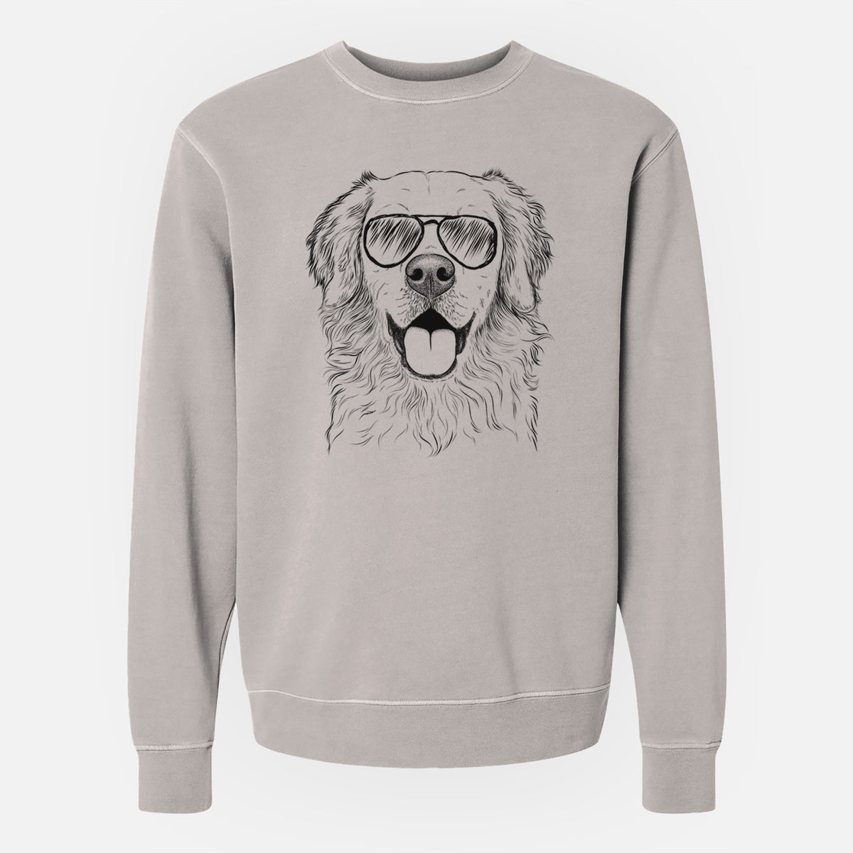 Aviator Juniper the Golden Retriever - Unisex Pigment Dyed Crew Sweatshirt