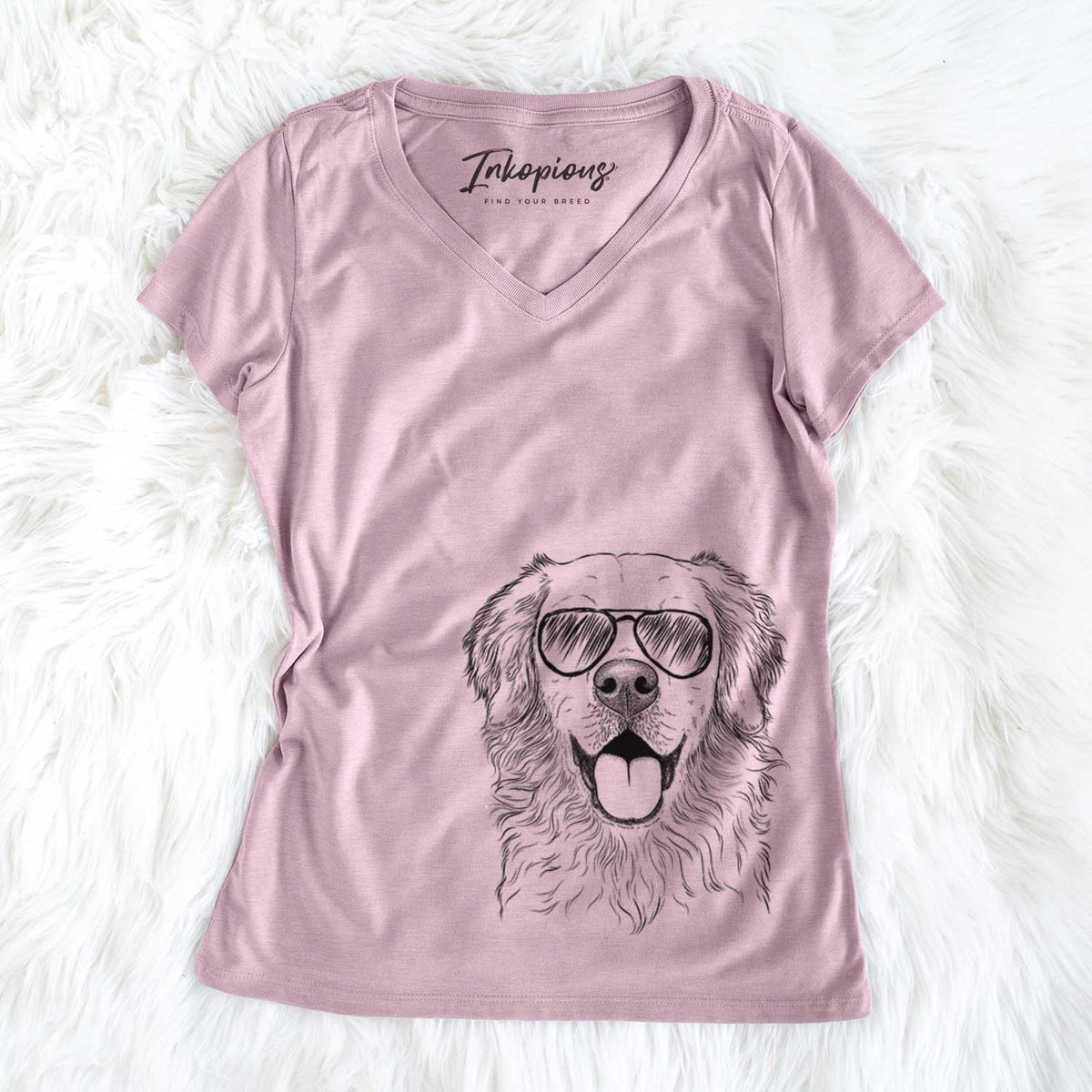 Juniper the Golden Retriever - Women's V-neck Shirt