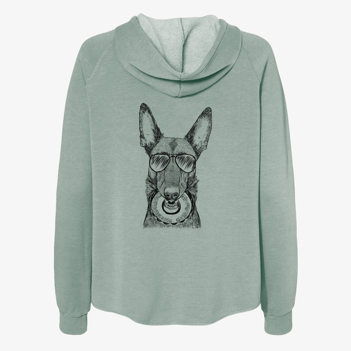 Juno the Belgian Malinois - Women's Cali Wave Zip-Up Sweatshirt