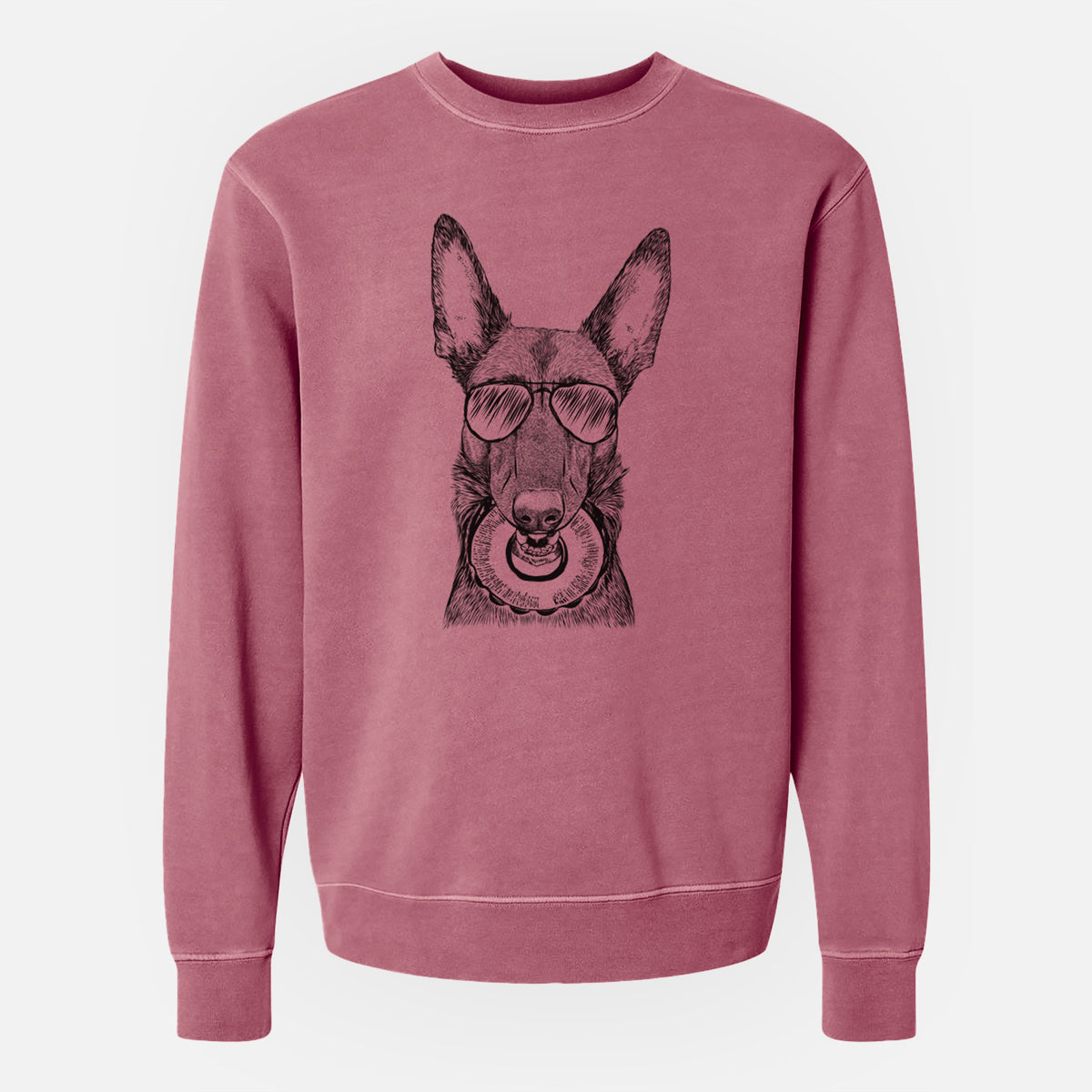 Aviator Juno the Belgian Malinois - Unisex Pigment Dyed Crew Sweatshirt
