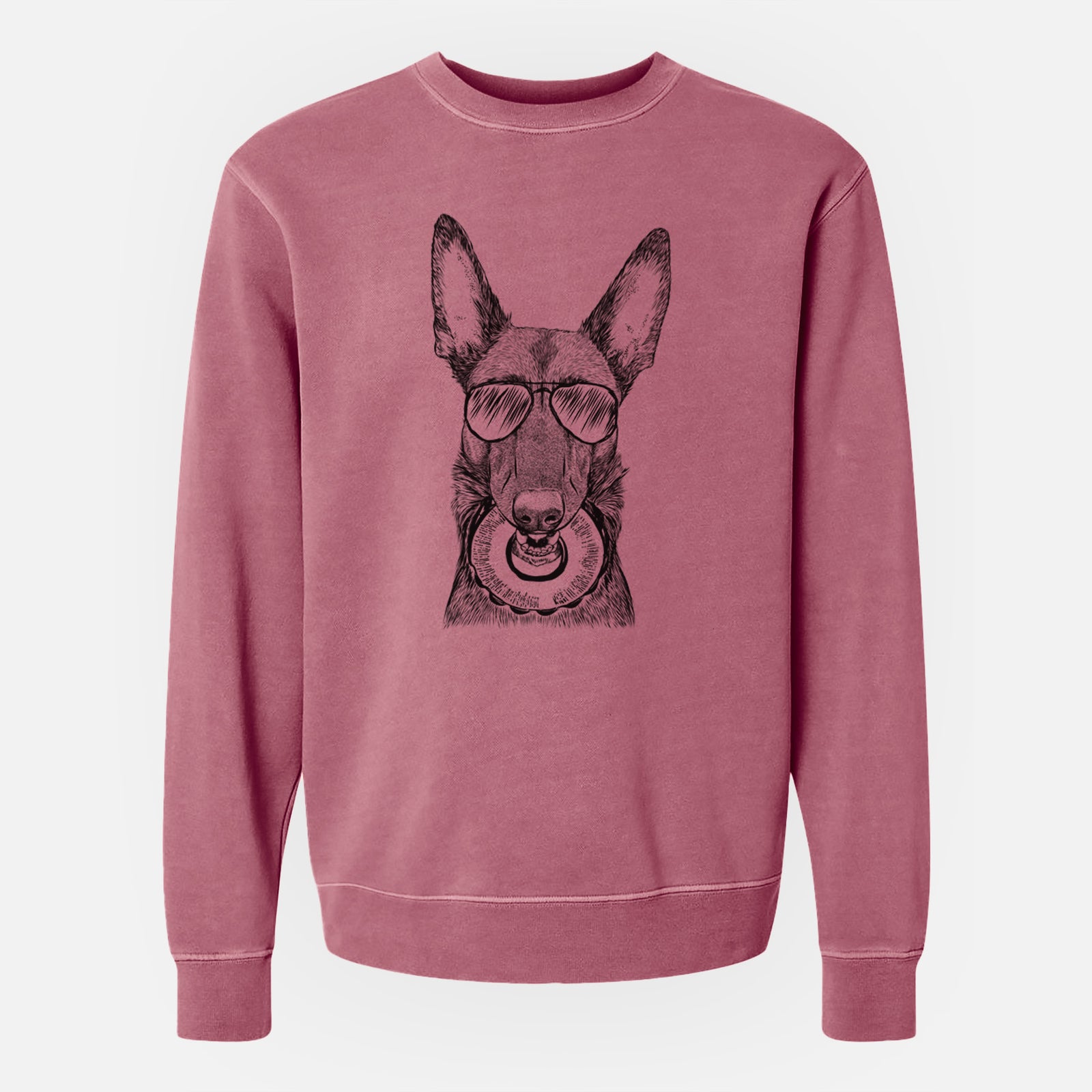 Aviator Juno the Belgian Malinois - Unisex Pigment Dyed Crew Sweatshirt