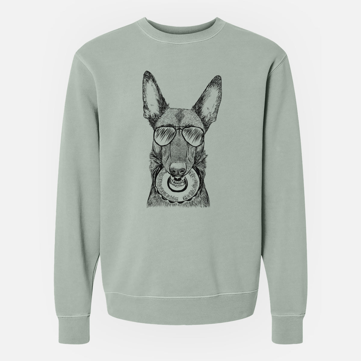 Aviator Juno the Belgian Malinois - Unisex Pigment Dyed Crew Sweatshirt