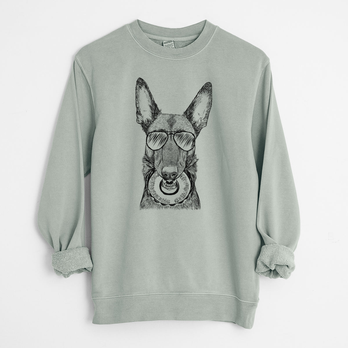 Aviator Juno the Belgian Malinois - Unisex Pigment Dyed Crew Sweatshirt