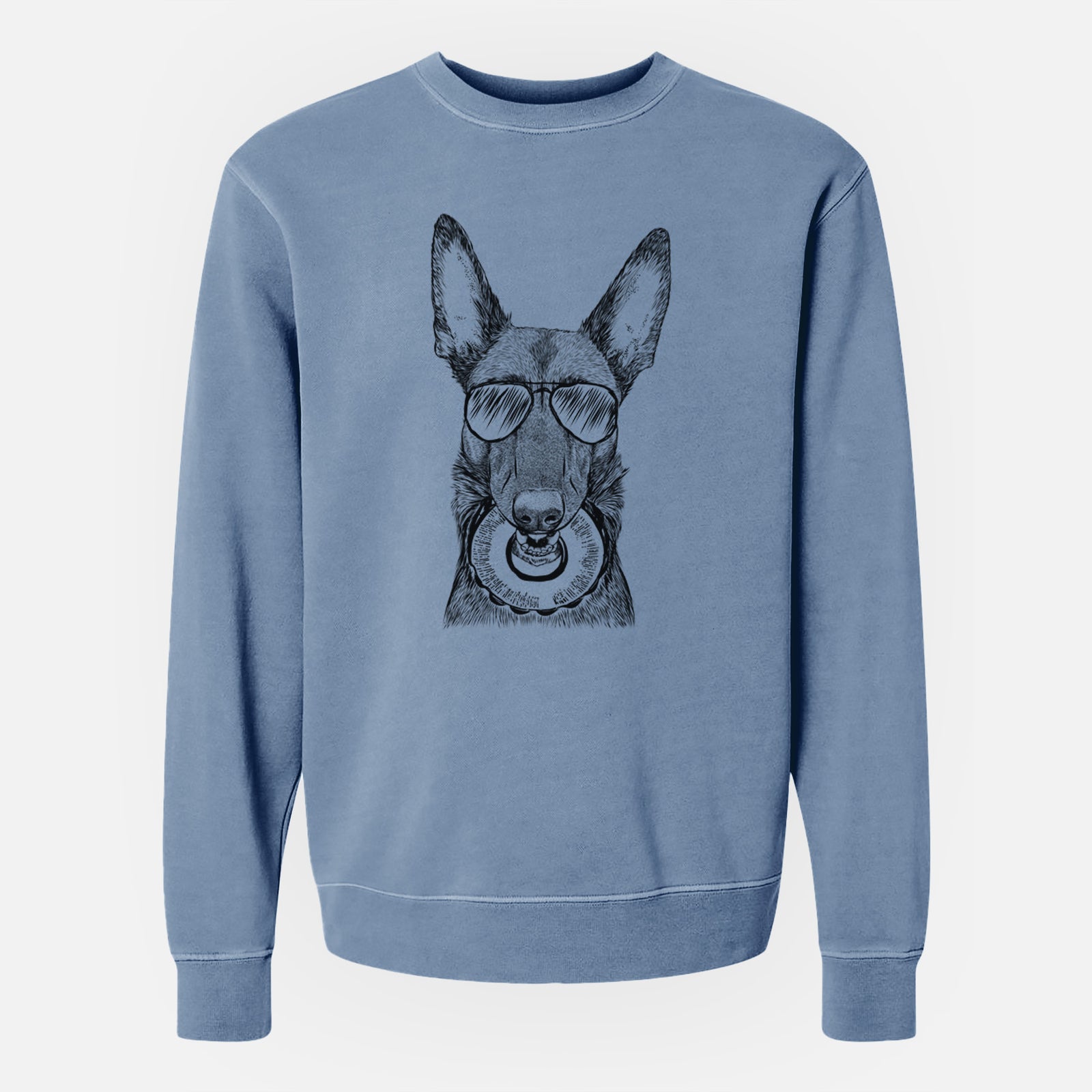 Aviator Juno the Belgian Malinois - Unisex Pigment Dyed Crew Sweatshirt