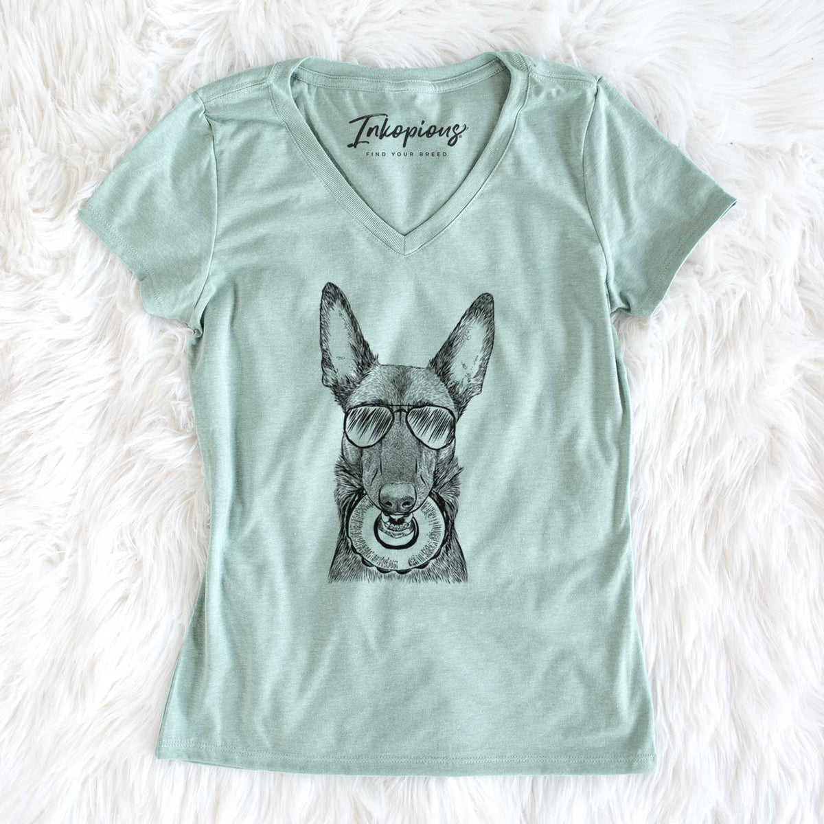 Aviator Juno the Belgian Malinois - Women's V-neck Shirt
