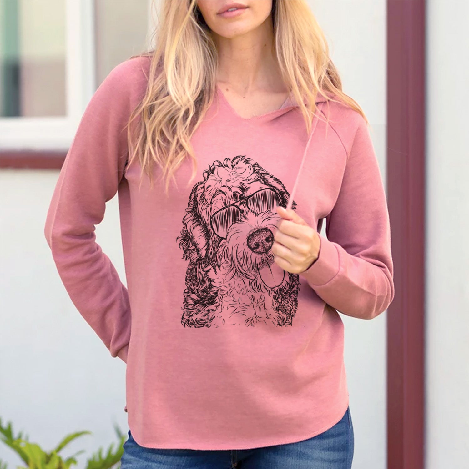 Aviator Kaci the Bernedoodle - Cali Wave Hooded Sweatshirt