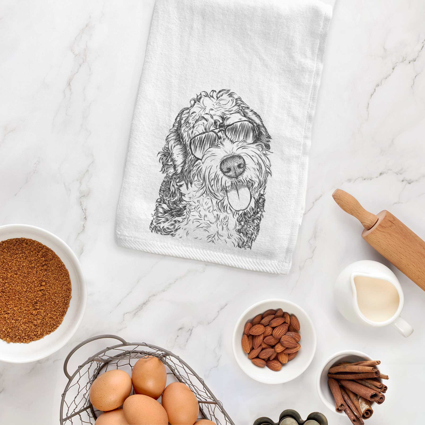 Kaci the Bernedoodle Decorative Hand Towel