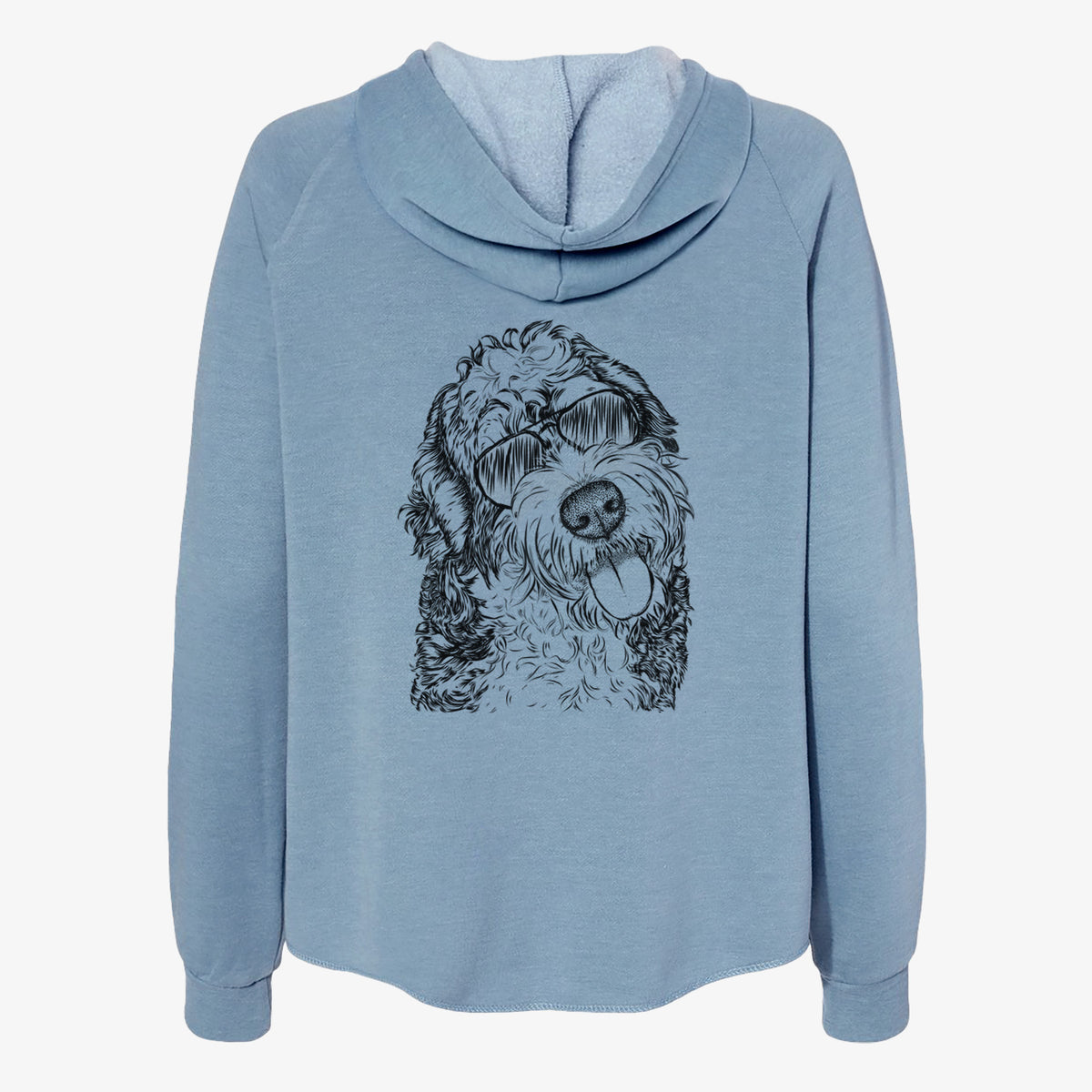 Kaci the Bernedoodle - Women's Cali Wave Zip-Up Sweatshirt