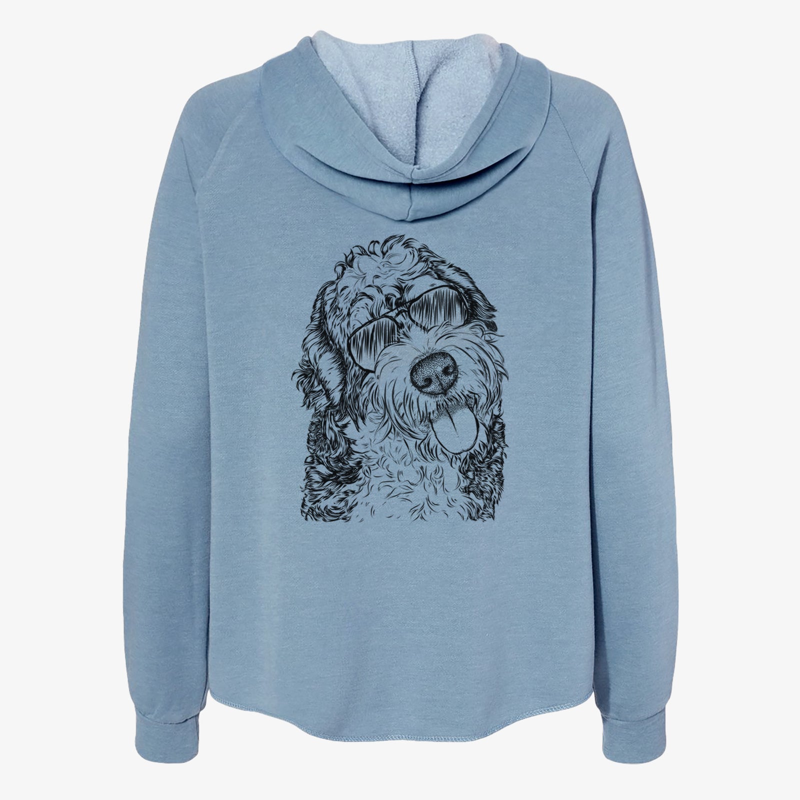 Kaci the Bernedoodle - Women's Cali Wave Zip-Up Sweatshirt