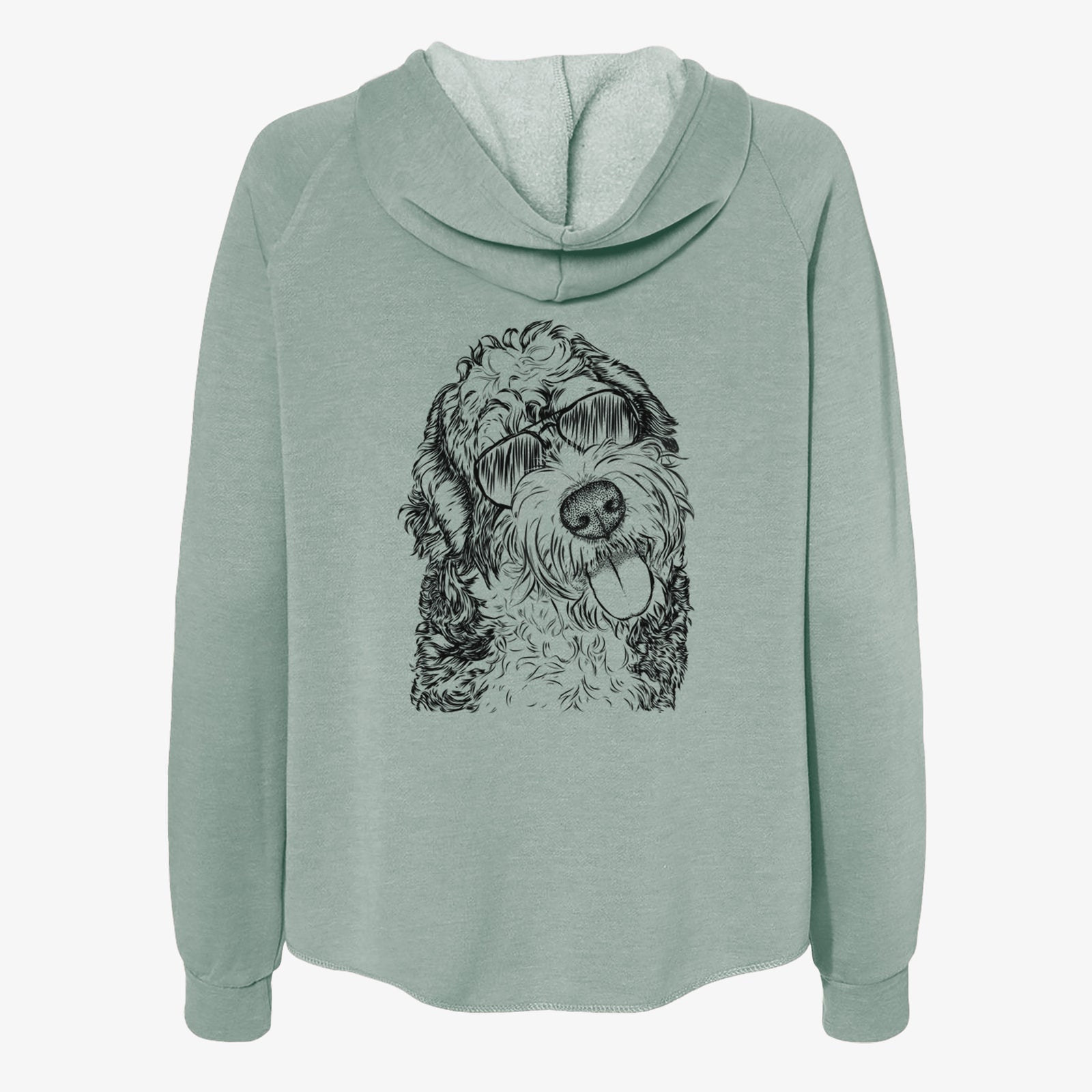 Kaci the Bernedoodle - Women's Cali Wave Zip-Up Sweatshirt