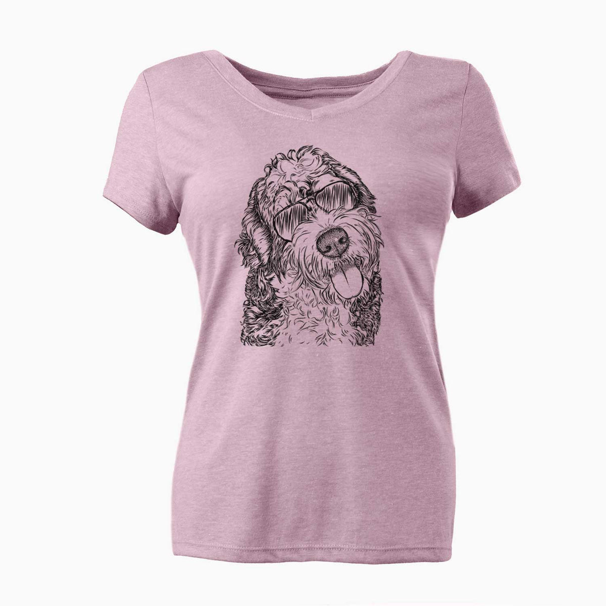 Aviator Kaci the Bernedoodle - Women's V-neck Shirt