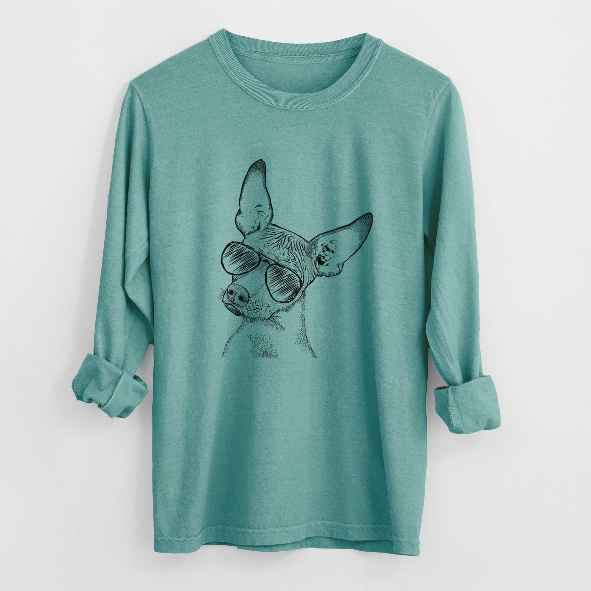 Aviators Kahlo the Xoloitzcuintli - Heavyweight 100% Cotton Long Sleeve