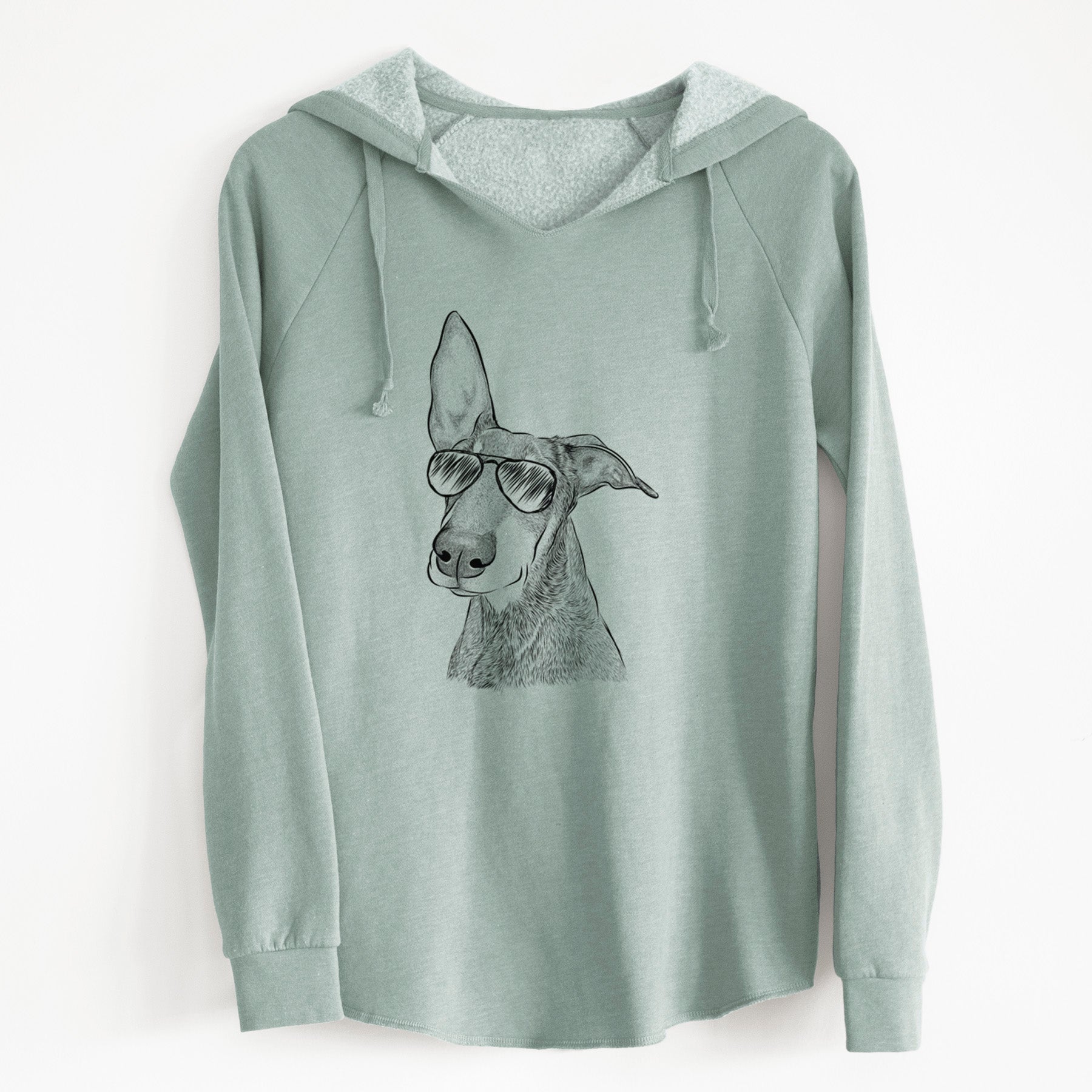 Aviator Kain the Doberman Pinscher - Cali Wave Hooded Sweatshirt