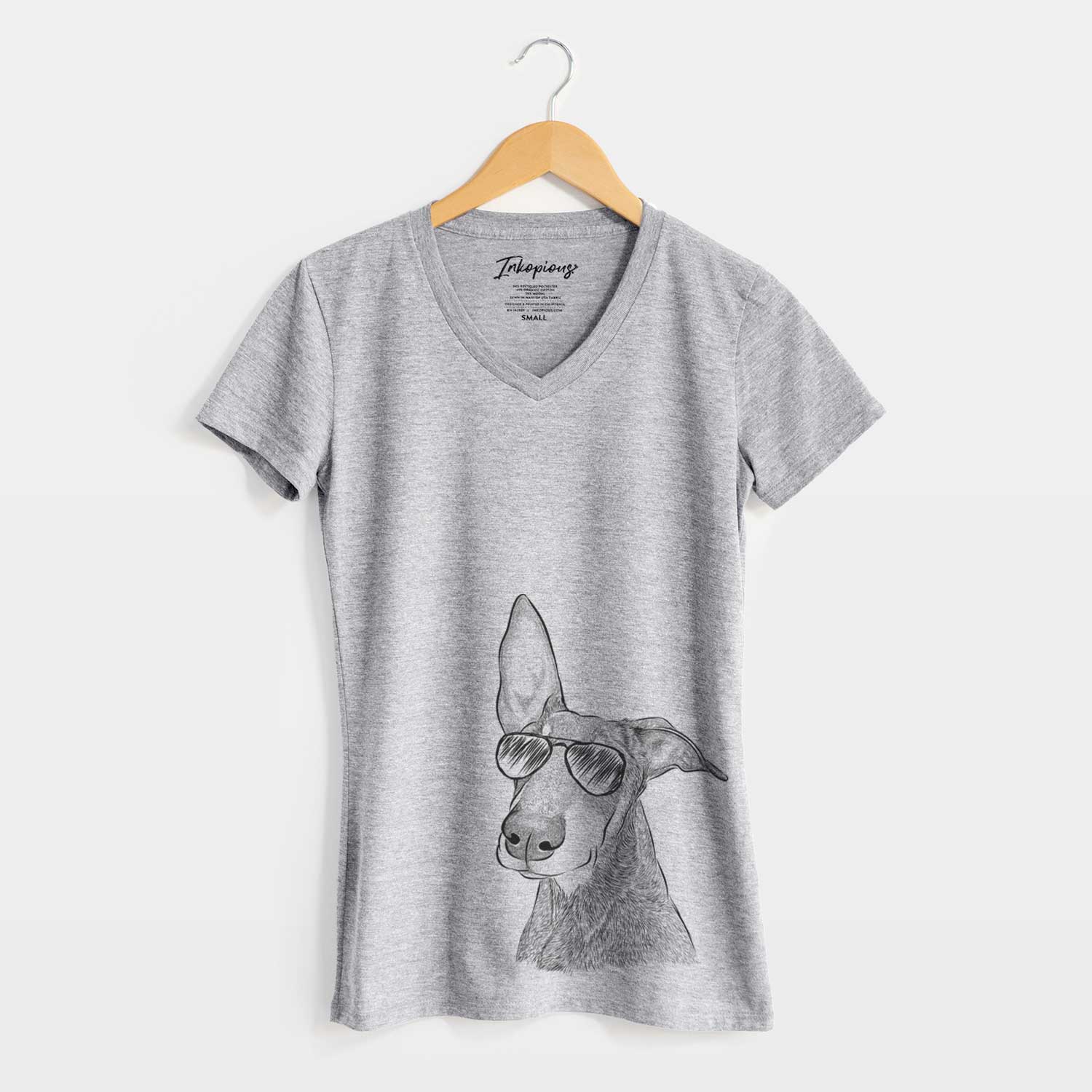 Aviator Kain the Doberman Pinscher - Women's V-neck Shirt