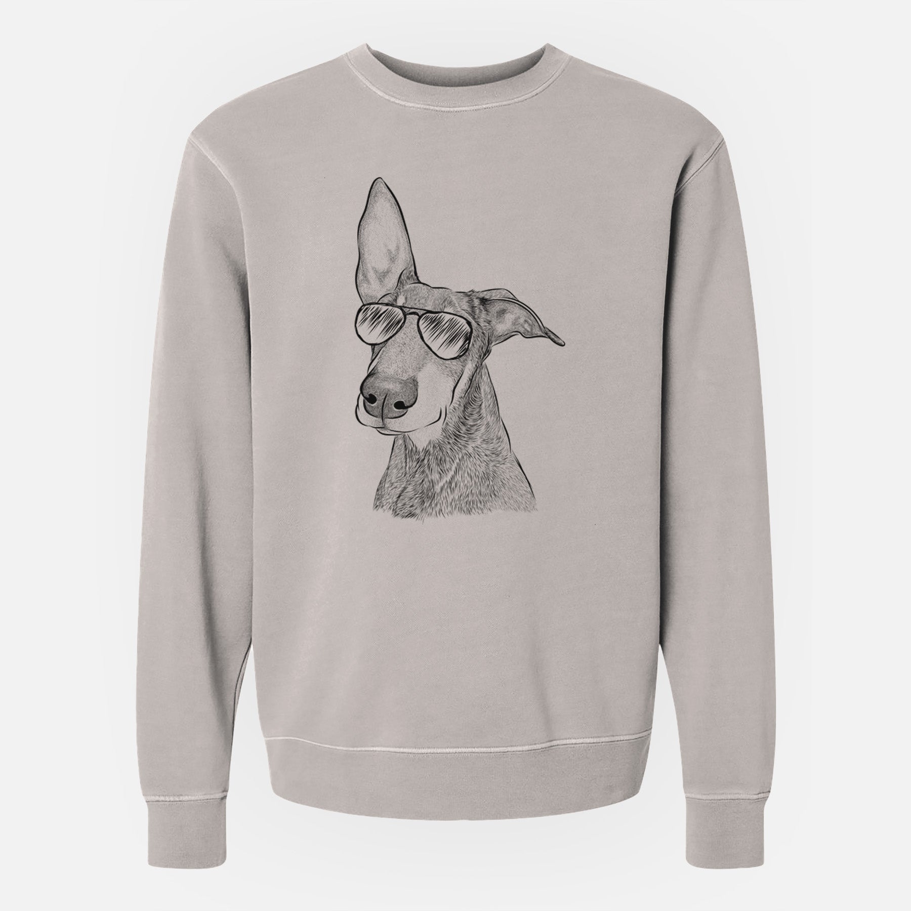 Aviator Kain the Doberman Pinscher - Unisex Pigment Dyed Crew Sweatshirt