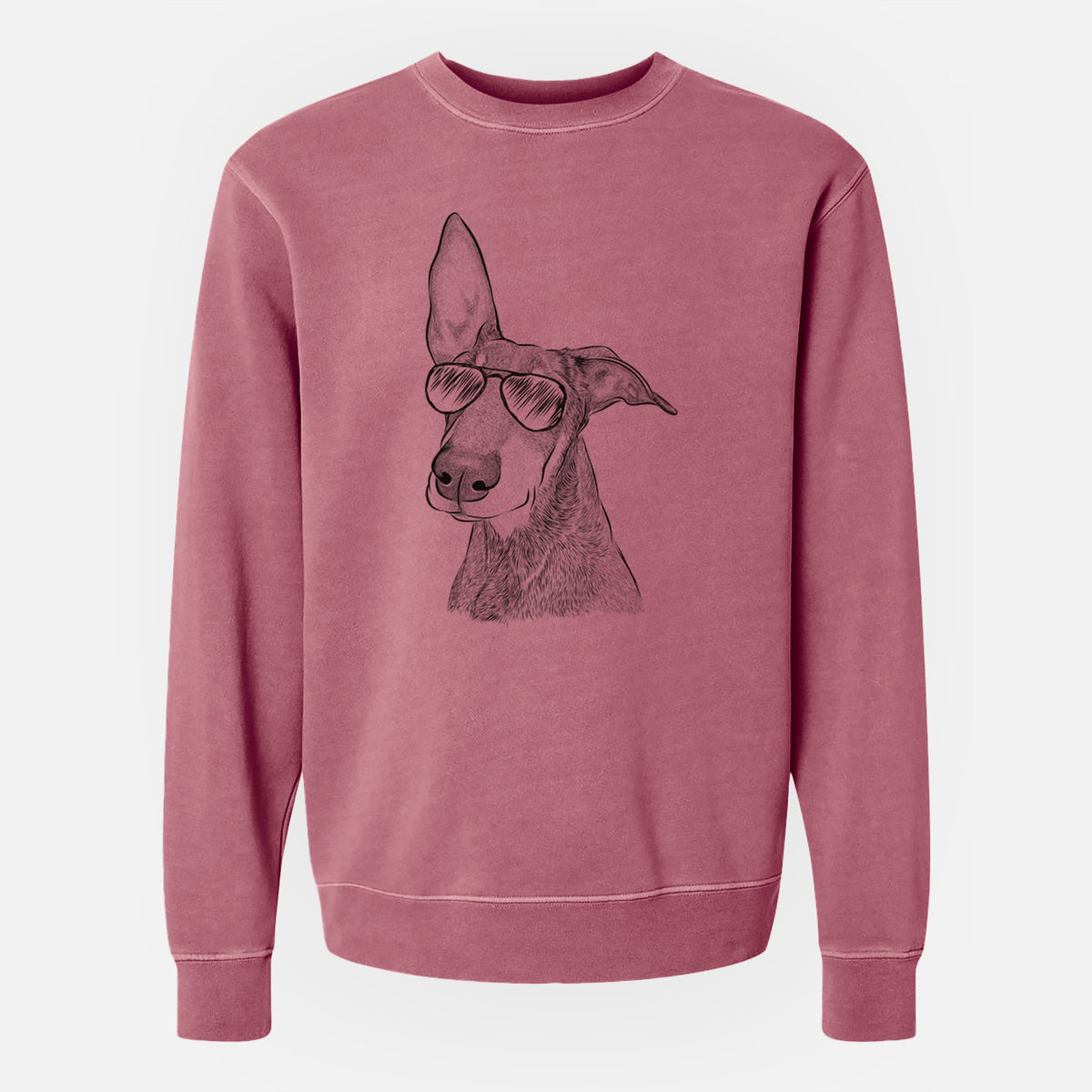 Aviator Kain the Doberman Pinscher - Unisex Pigment Dyed Crew Sweatshirt