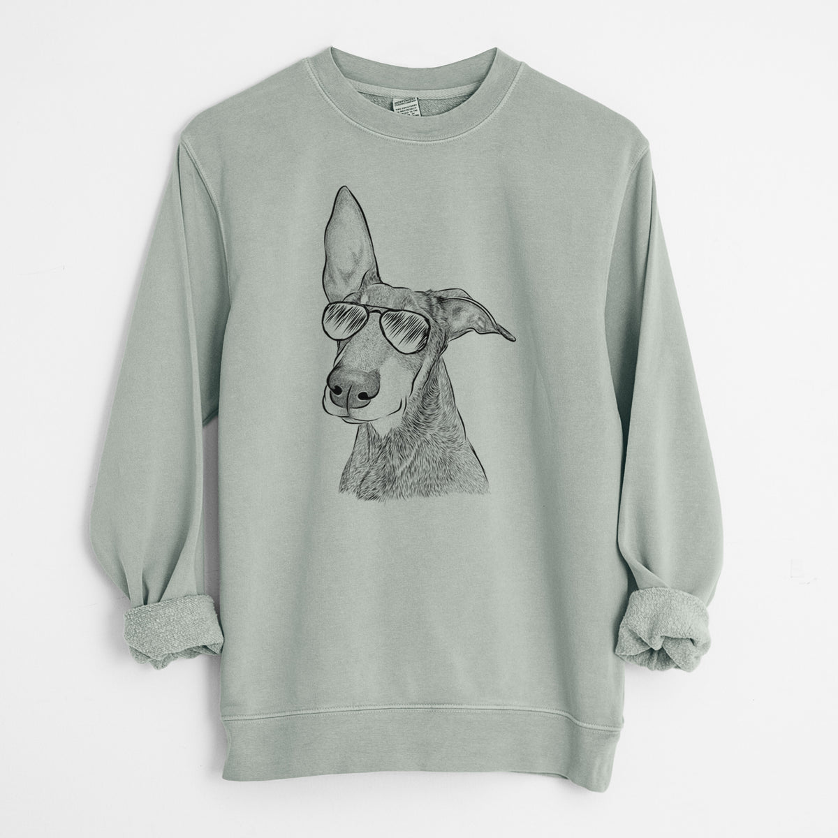 Aviator Kain the Doberman Pinscher - Unisex Pigment Dyed Crew Sweatshirt