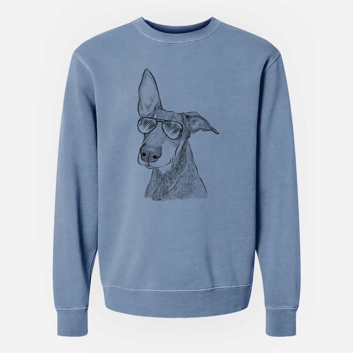 Aviator Kain the Doberman Pinscher - Unisex Pigment Dyed Crew Sweatshirt