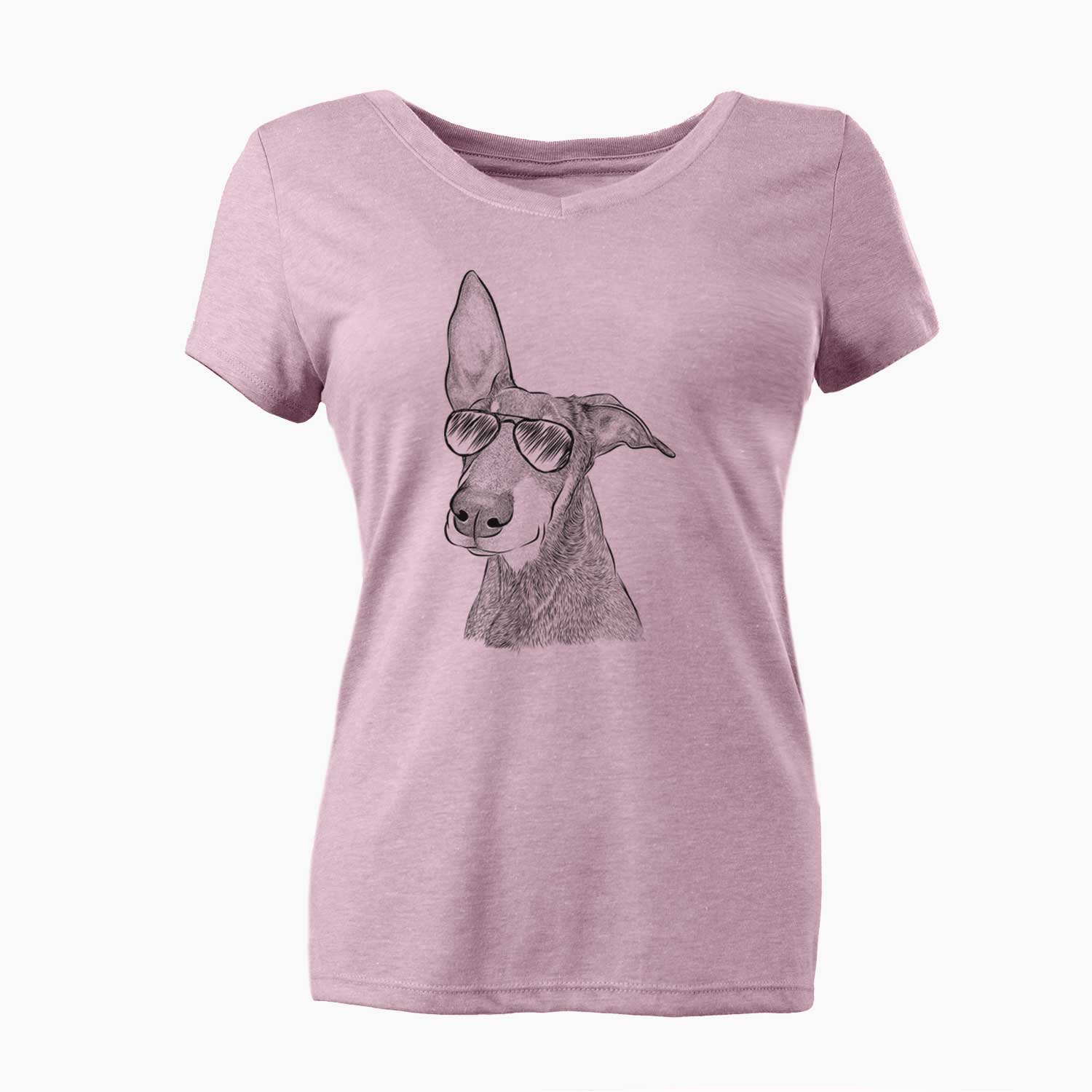 Aviator Kain the Doberman Pinscher - Women's V-neck Shirt