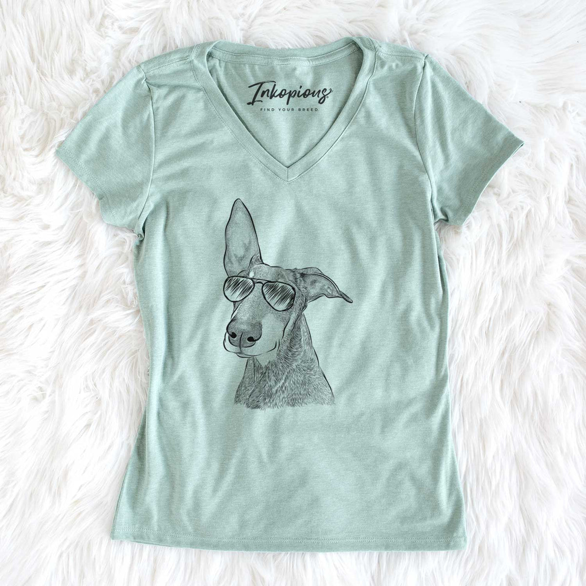 Aviator Kain the Doberman Pinscher - Women's V-neck Shirt