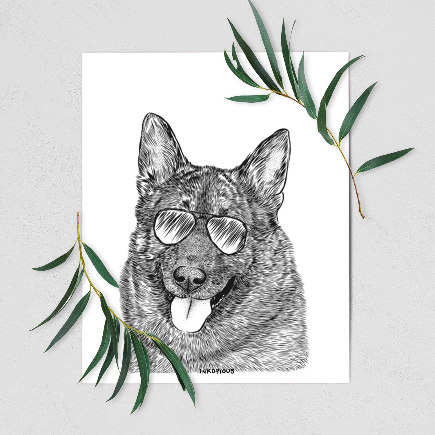 Kasia the Norwegian Elkhound Art Print