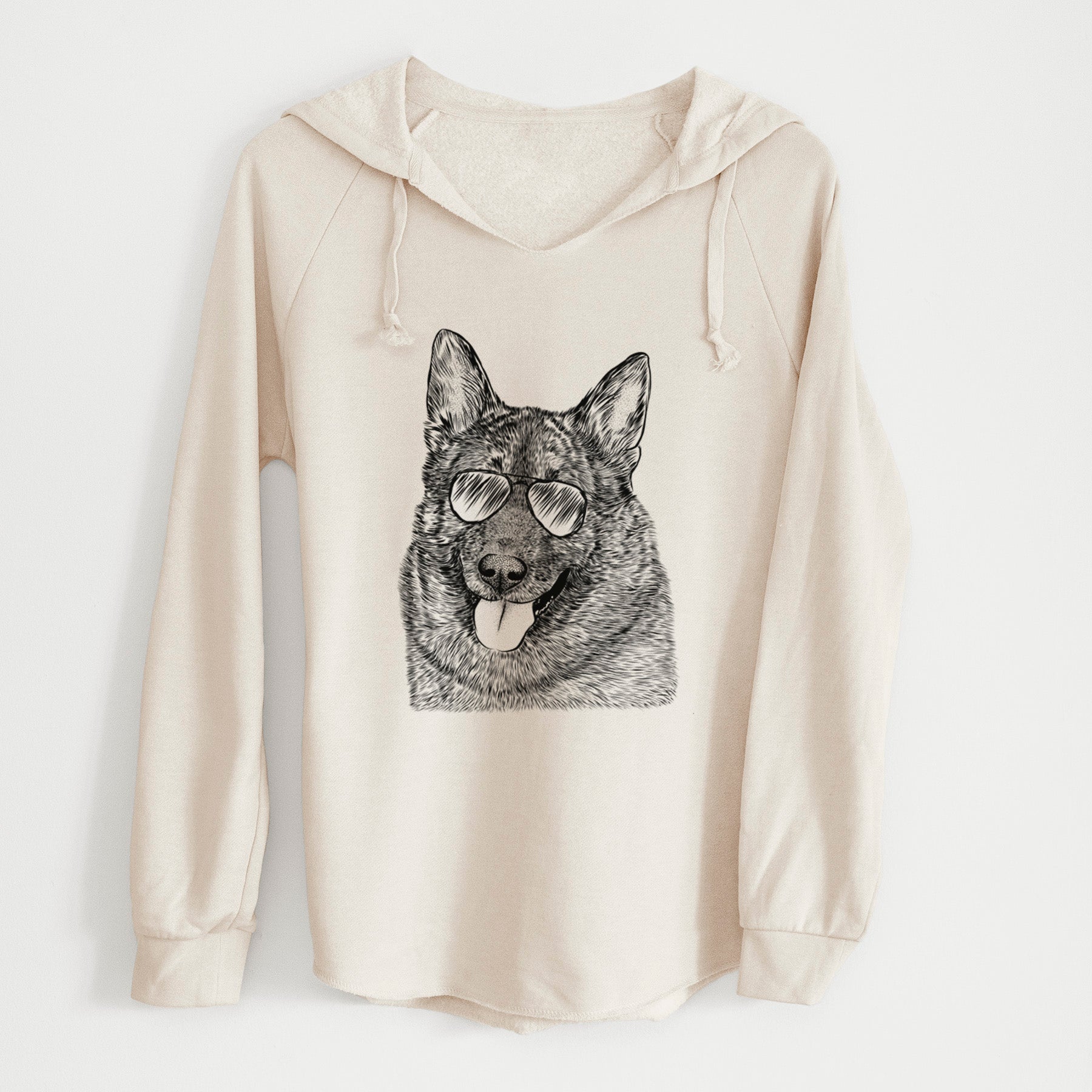 Aviator Kasia the Norwegian Elkhound - Cali Wave Hooded Sweatshirt