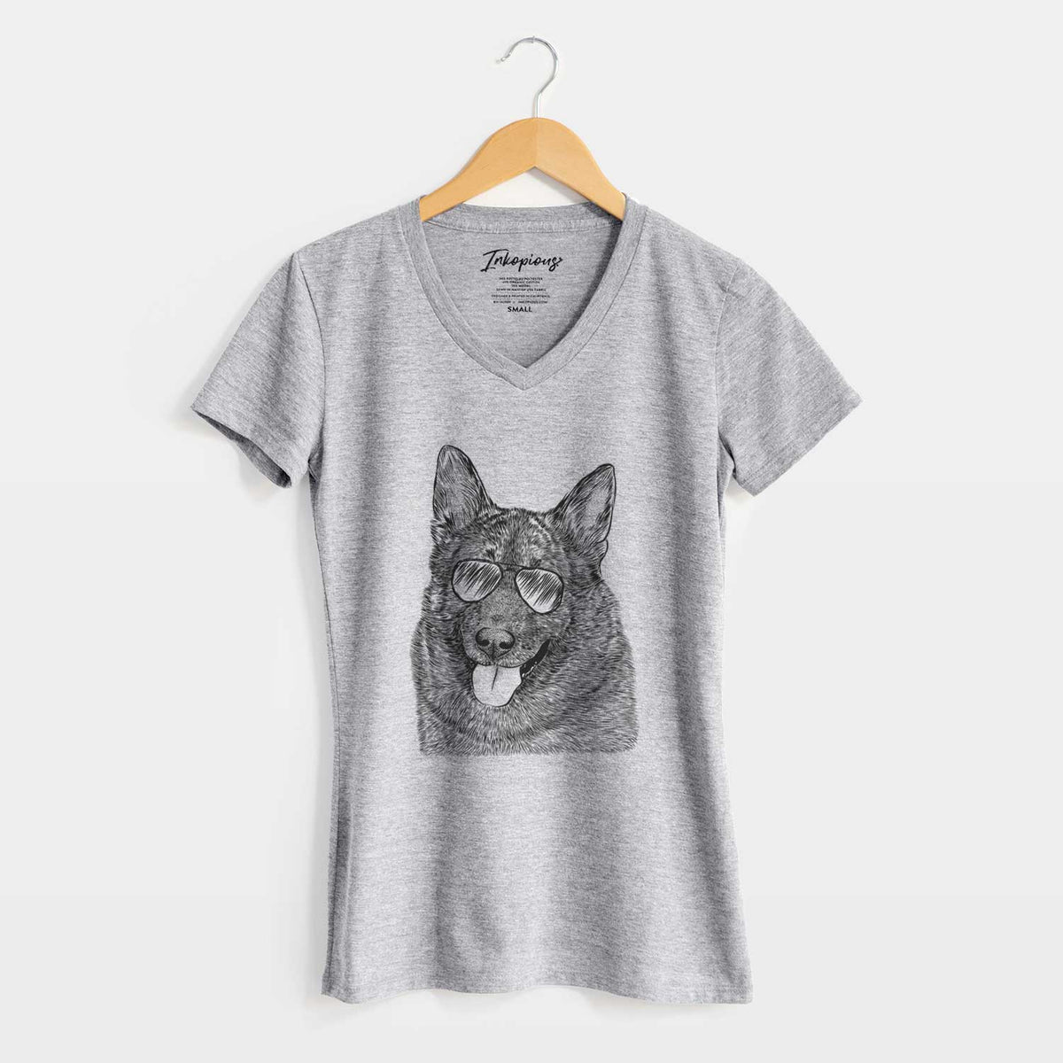 Aviator Kasia the Norwegian Elkhound - Women's V-neck Shirt