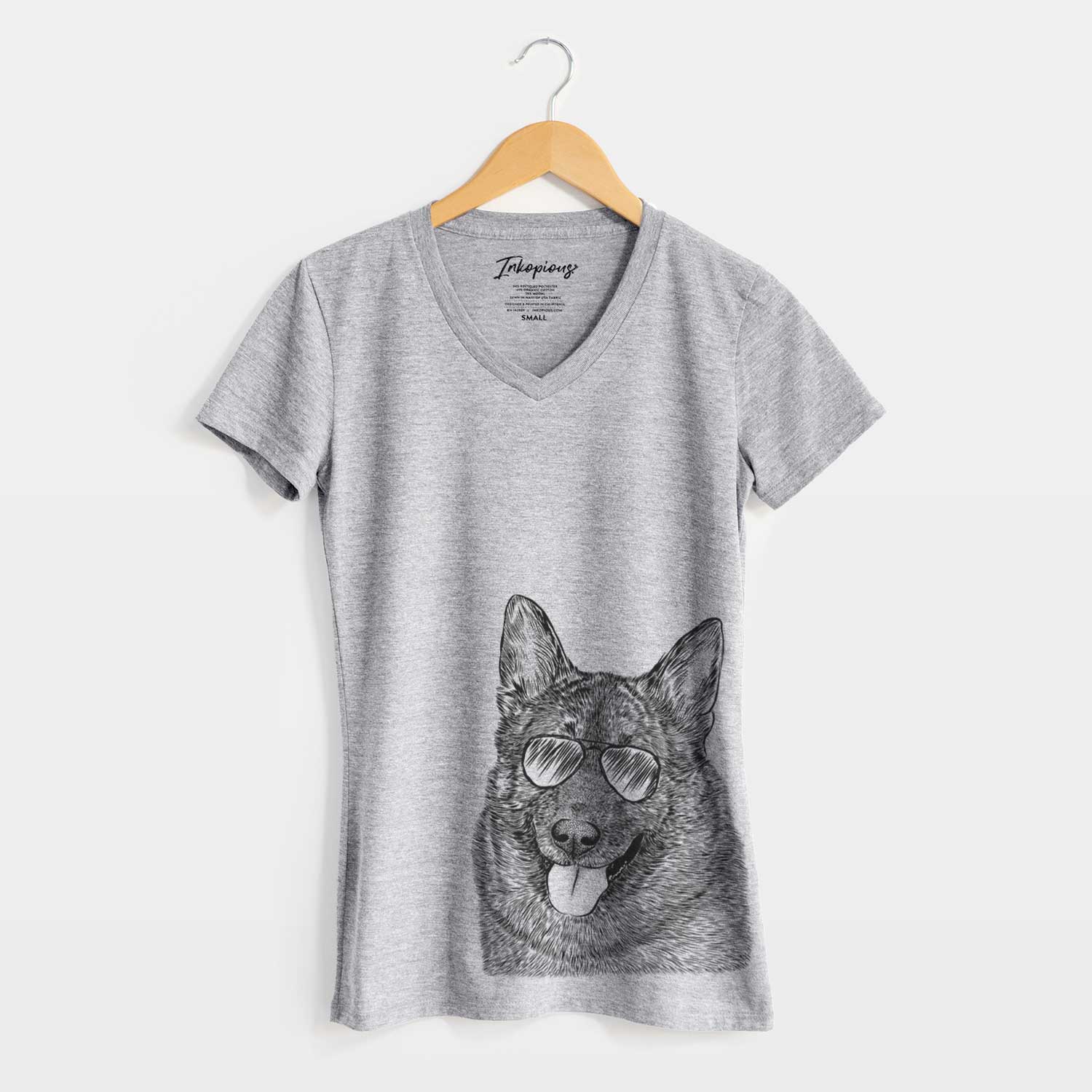 Aviator Kasia the Norwegian Elkhound - Women's V-neck Shirt