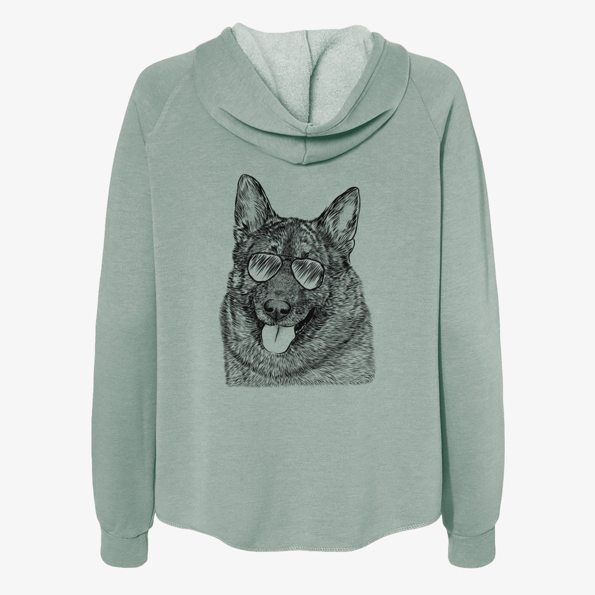 Kasia the Norwegian Elkhound - Women's Cali Wave Zip-Up Sweatshirt