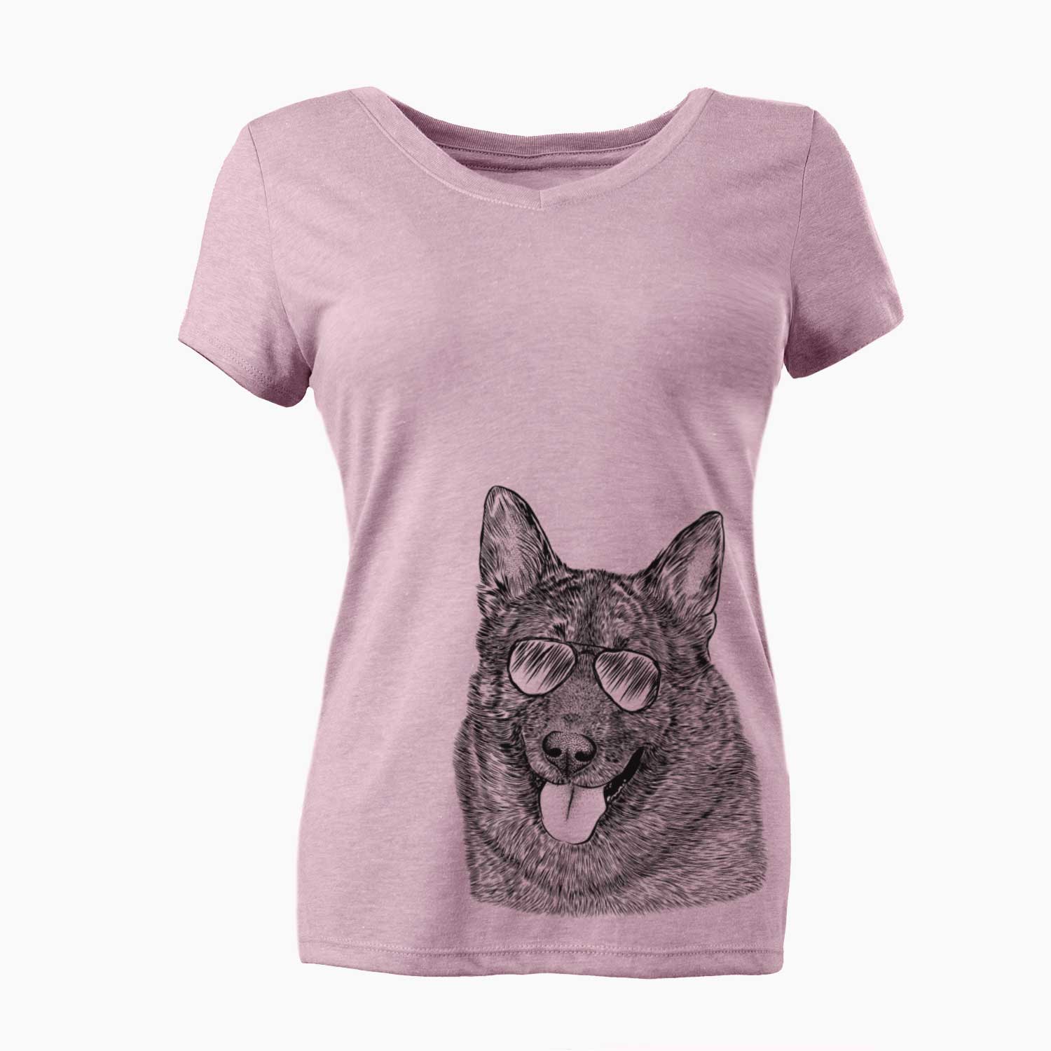 Aviator Kasia the Norwegian Elkhound - Women's V-neck Shirt