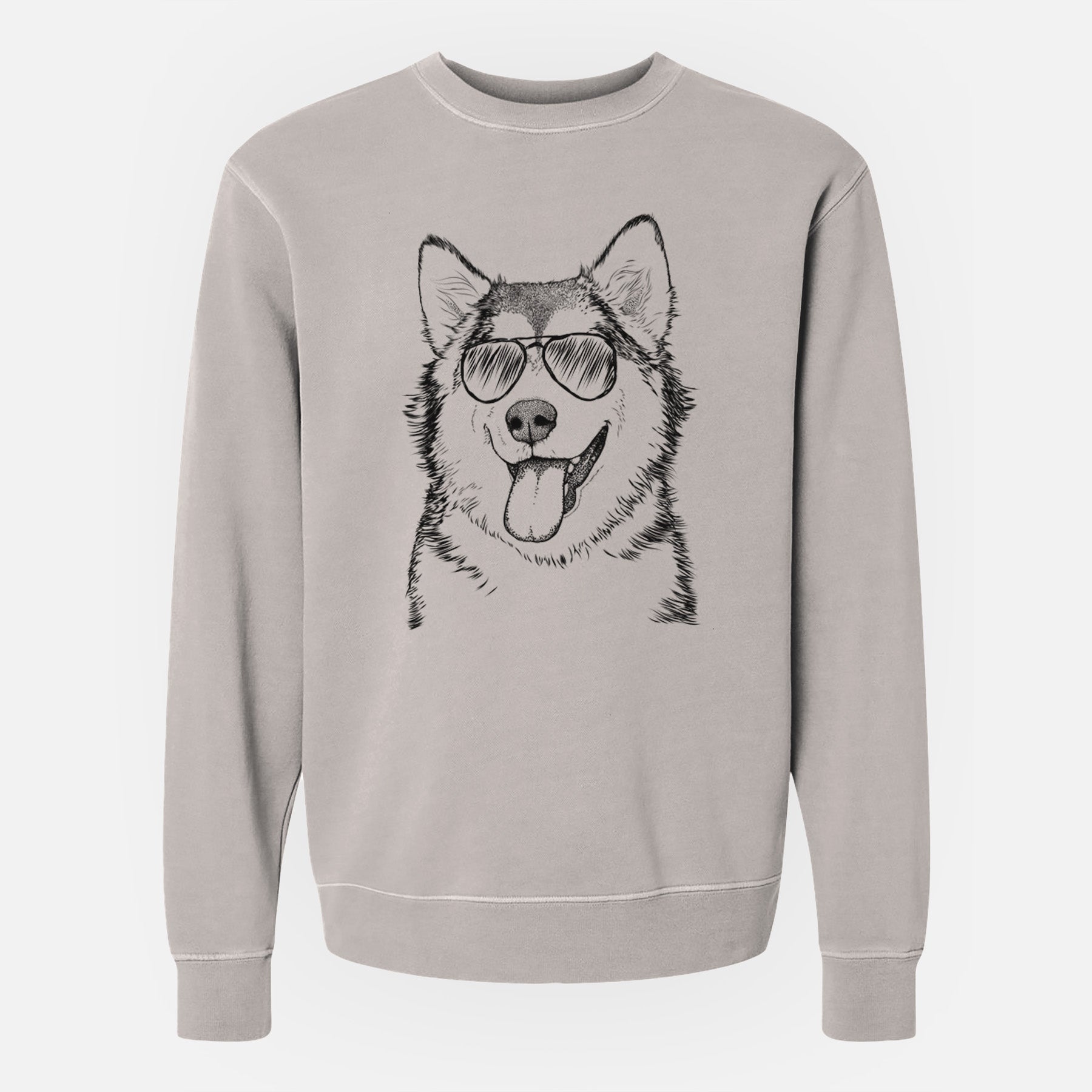 Aviator Kaskae the Alaskan Malamute - Unisex Pigment Dyed Crew Sweatshirt