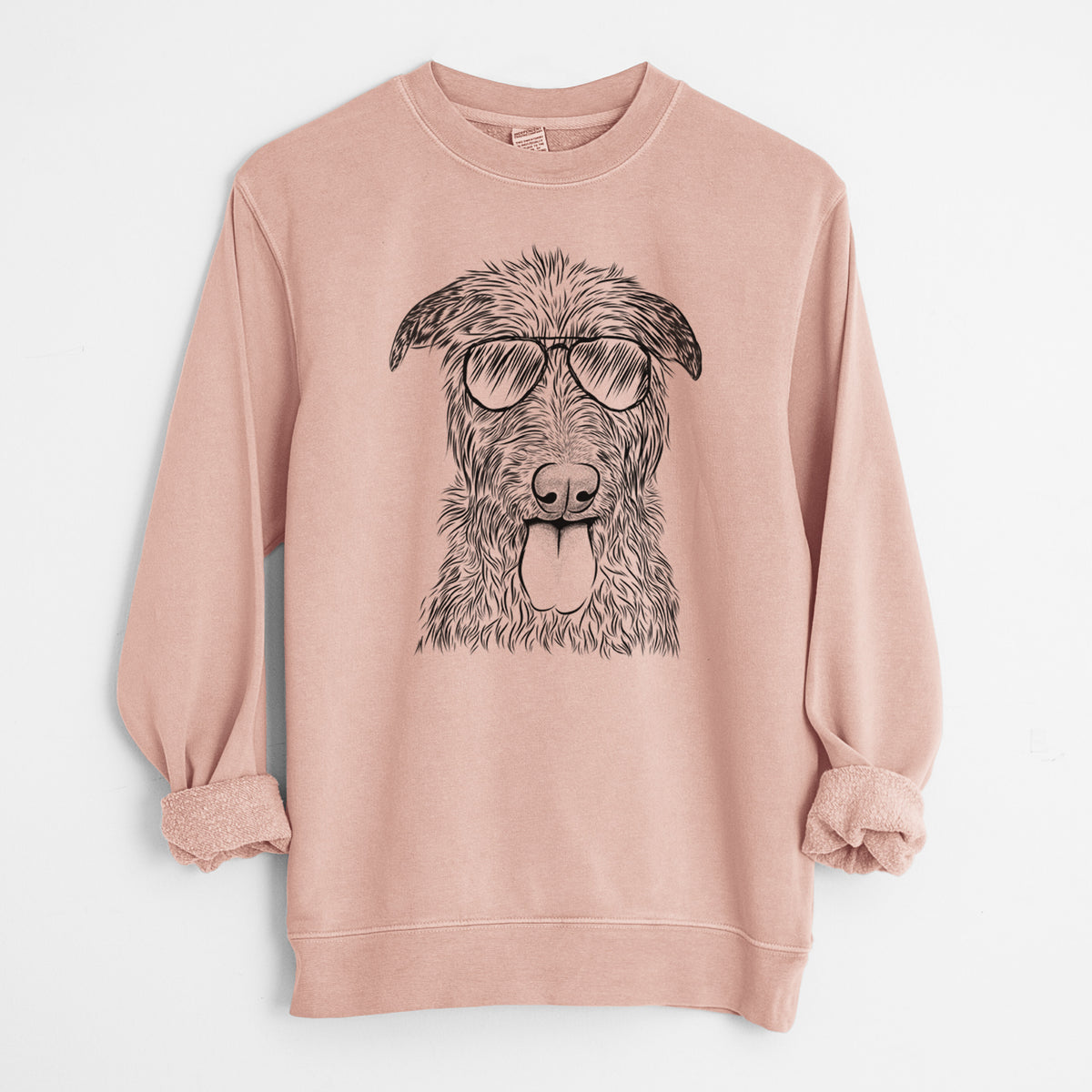 Aviator Keeva the Irish Wolfhound - Unisex Pigment Dyed Crew Sweatshirt