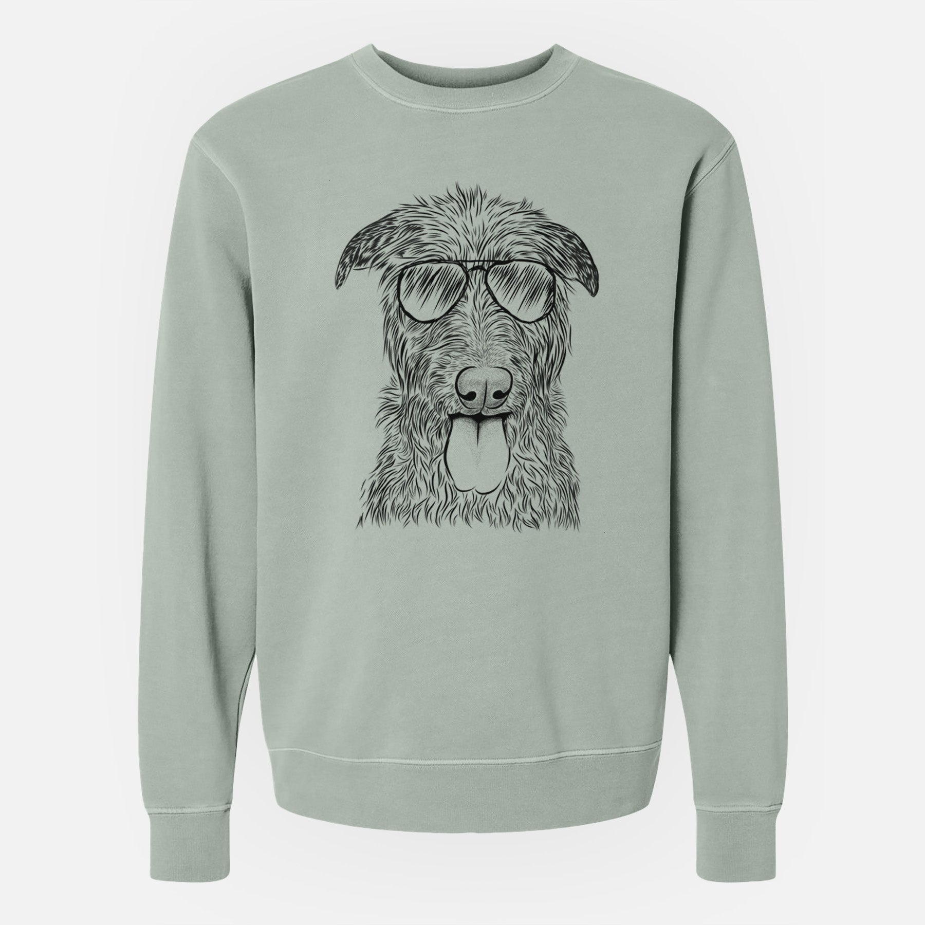 Aviator Keeva the Irish Wolfhound - Unisex Pigment Dyed Crew Sweatshirt