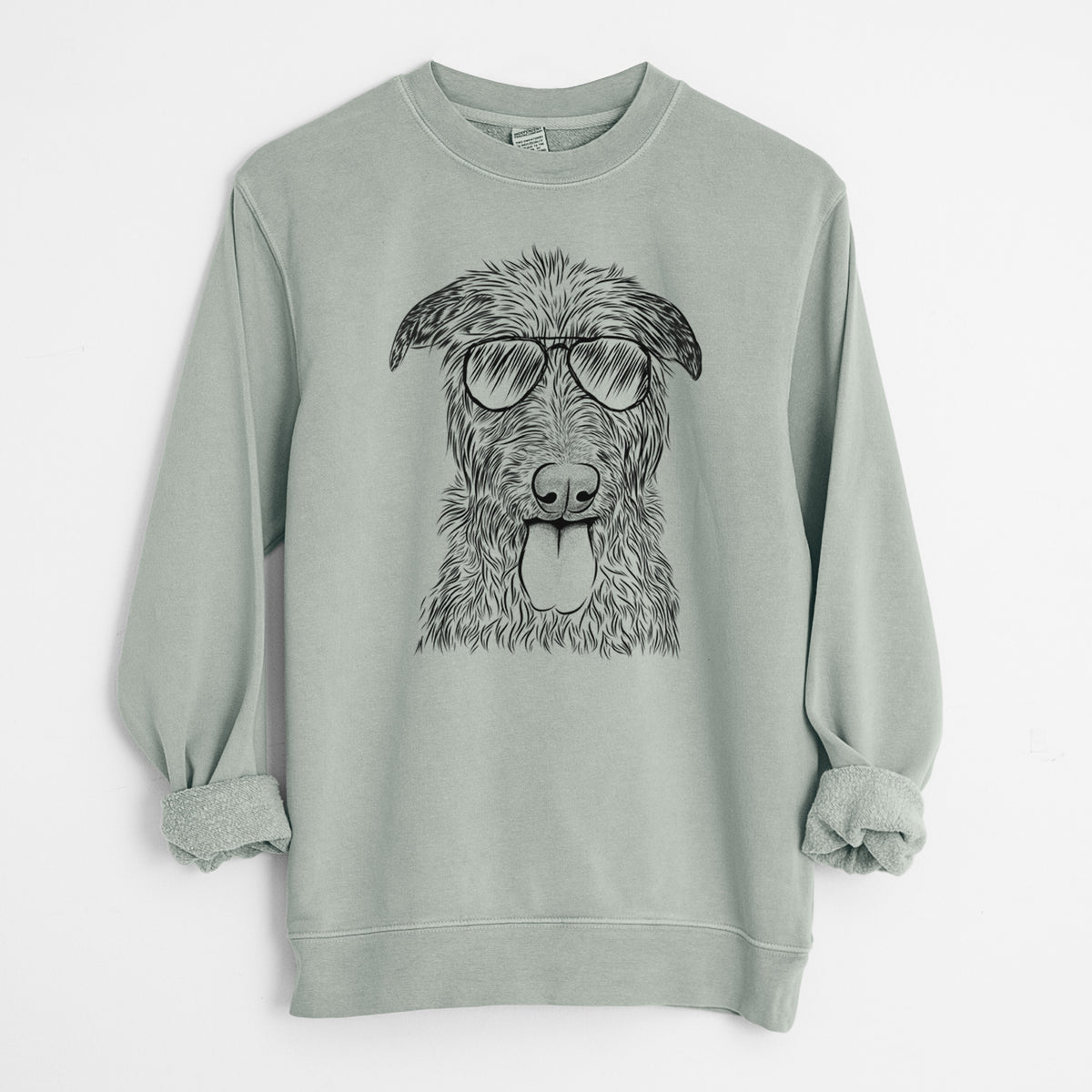 Aviator Keeva the Irish Wolfhound - Unisex Pigment Dyed Crew Sweatshirt
