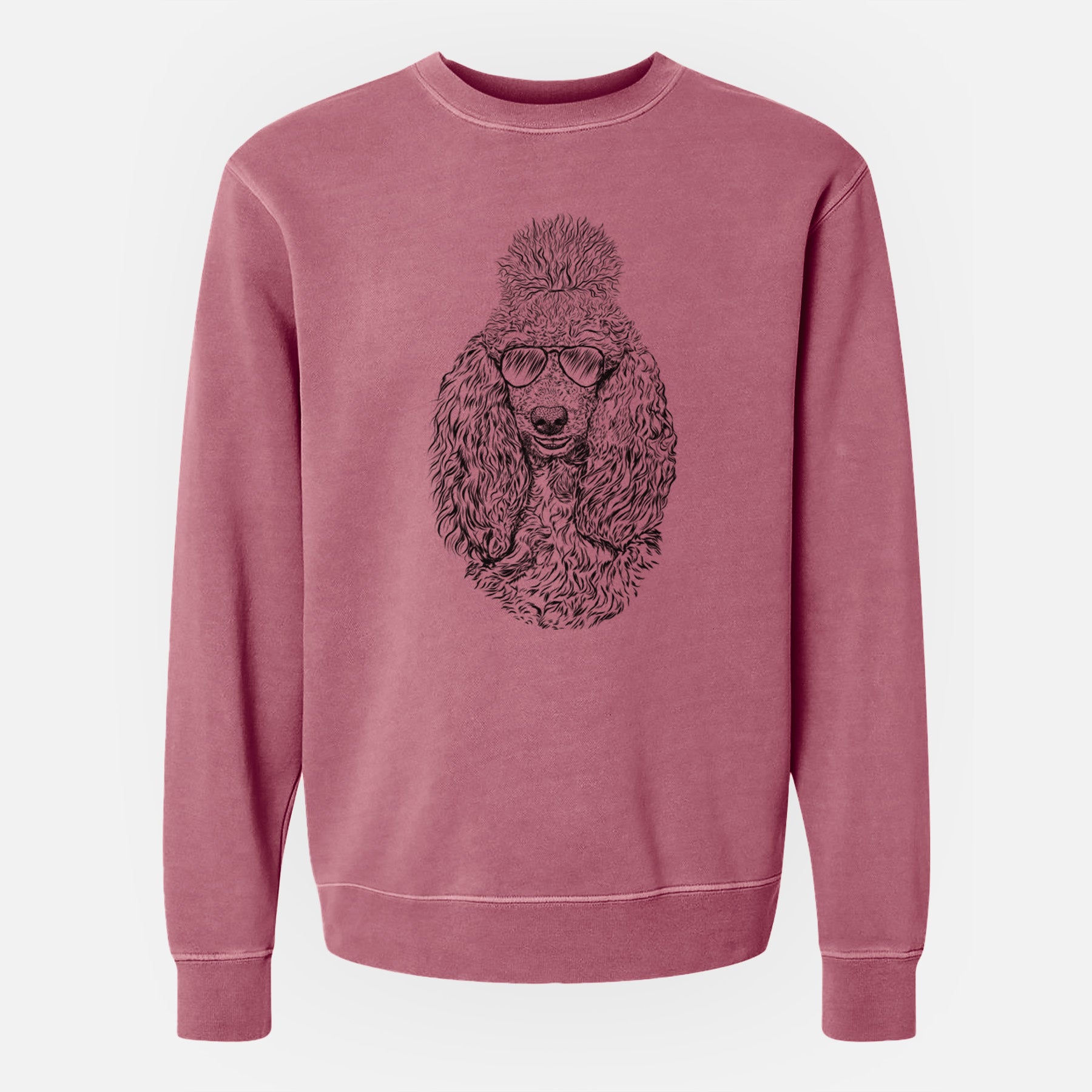 Aviator Kenna the Standard Poodle - Unisex Pigment Dyed Crew Sweatshirt