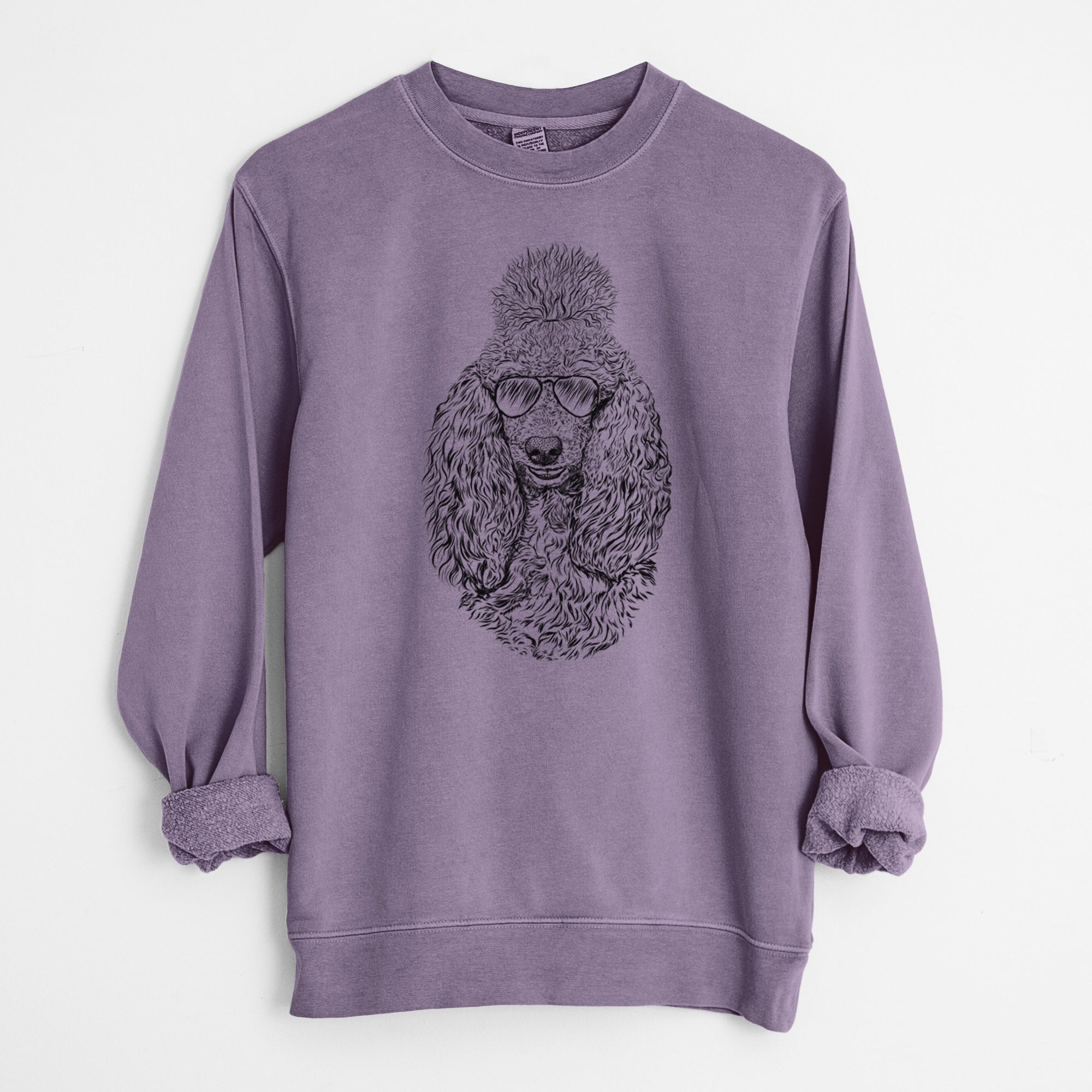 Aviator Kenna the Standard Poodle - Unisex Pigment Dyed Crew Sweatshirt