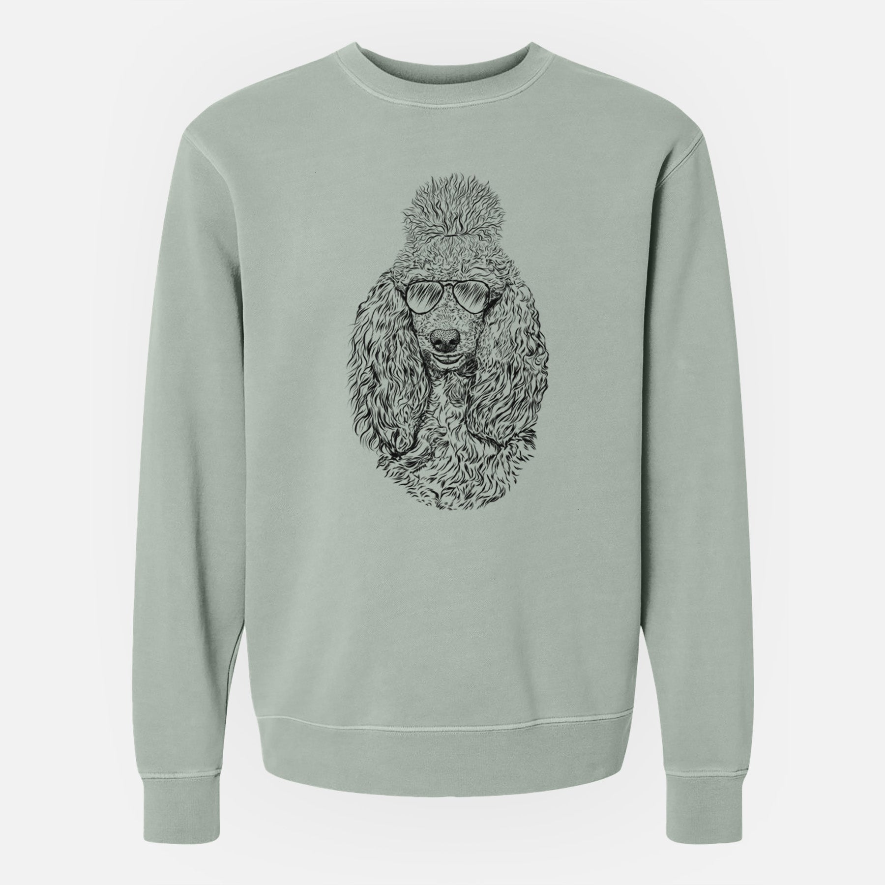 Aviator Kenna the Standard Poodle - Unisex Pigment Dyed Crew Sweatshirt