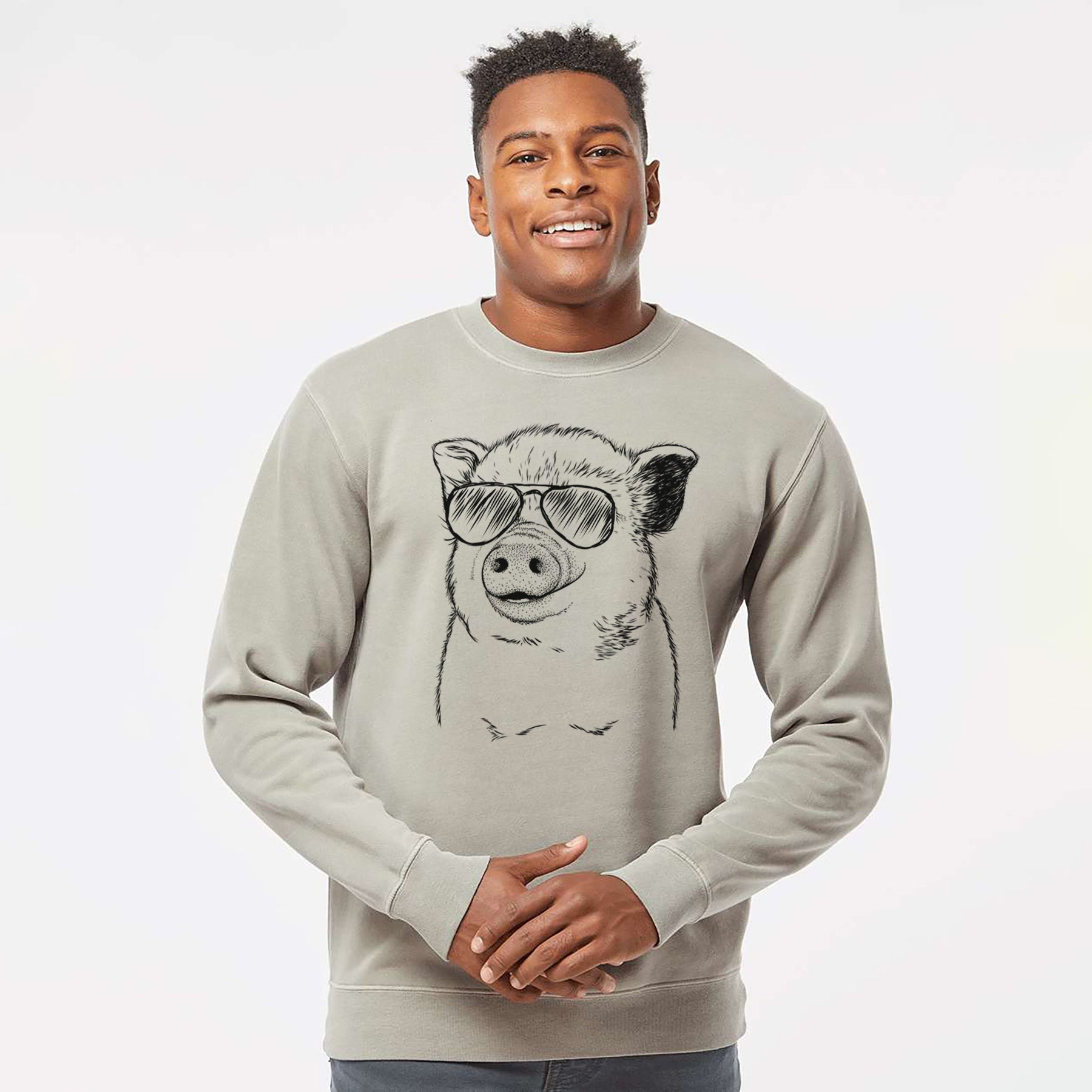 Aviator Kevin the Spotted Pig - Unisex Pigment Dyed Crew Sweatshirt