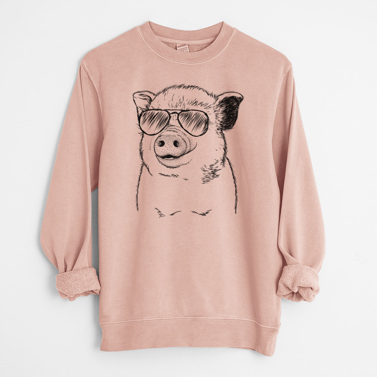 Aviator Kevin the Spotted Pig - Unisex Pigment Dyed Crew Sweatshirt