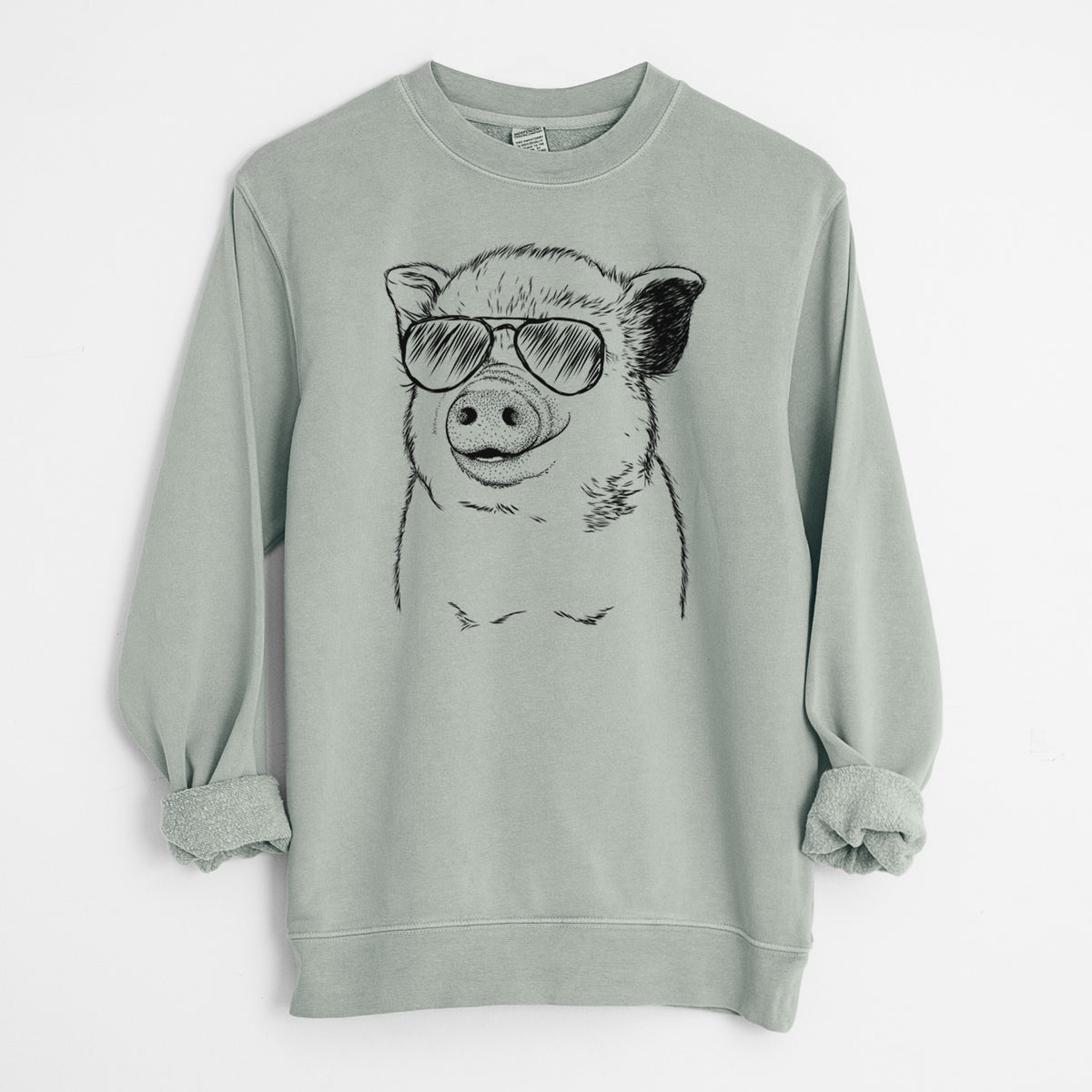 Aviator Kevin the Spotted Pig - Unisex Pigment Dyed Crew Sweatshirt