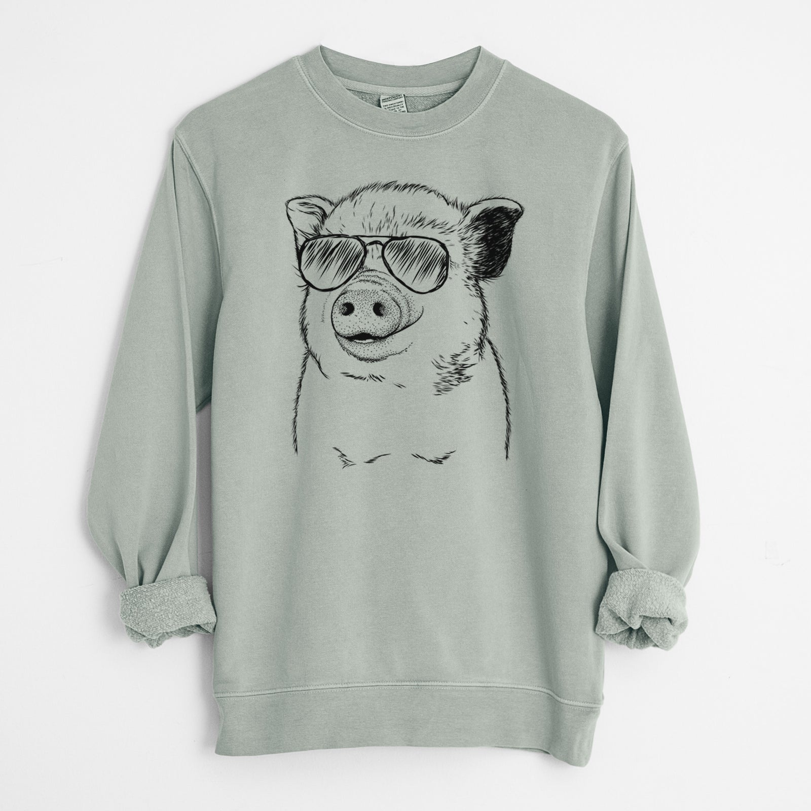 Aviator Kevin the Spotted Pig - Unisex Pigment Dyed Crew Sweatshirt