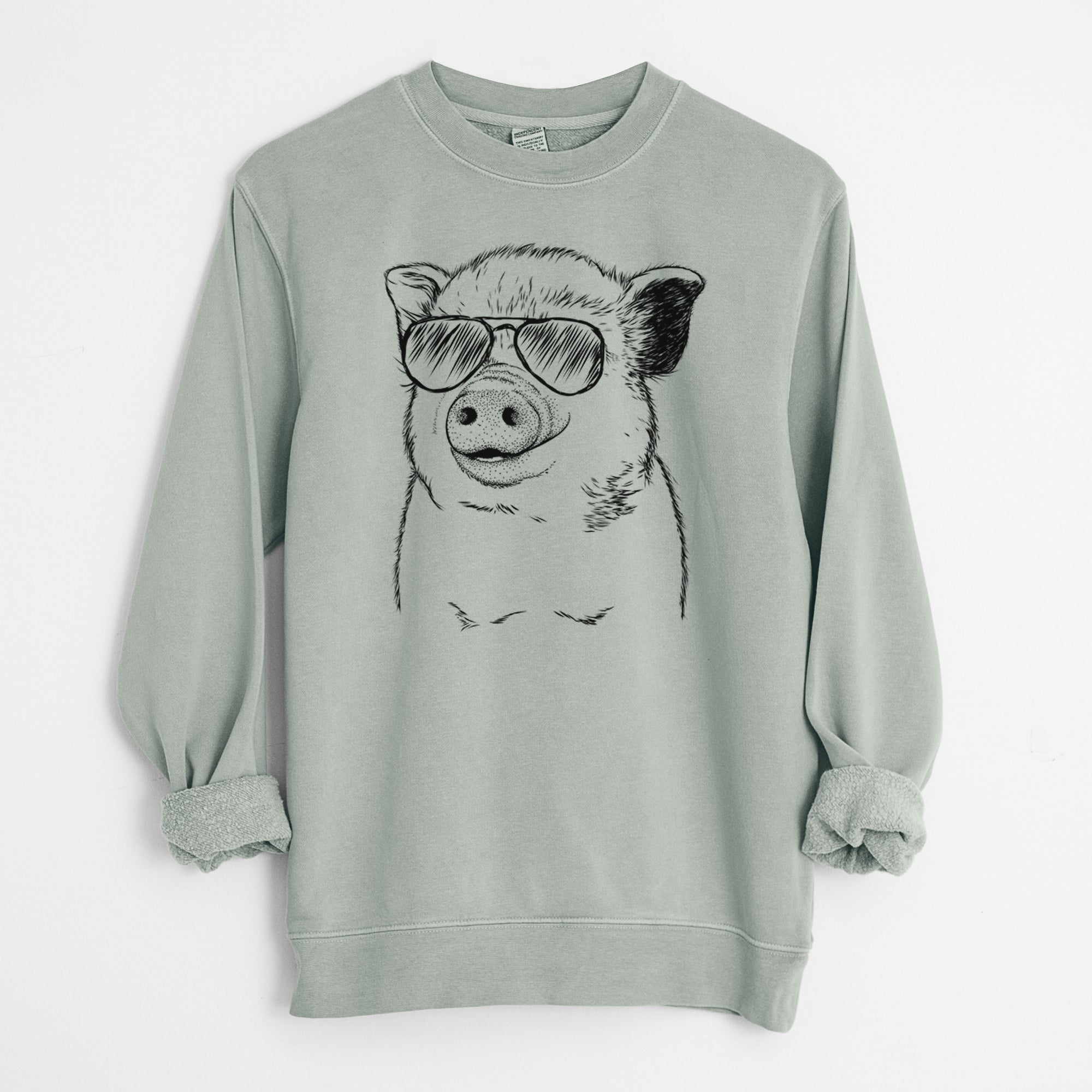 Aviator Kevin the Spotted Pig - Unisex Pigment Dyed Crew Sweatshirt