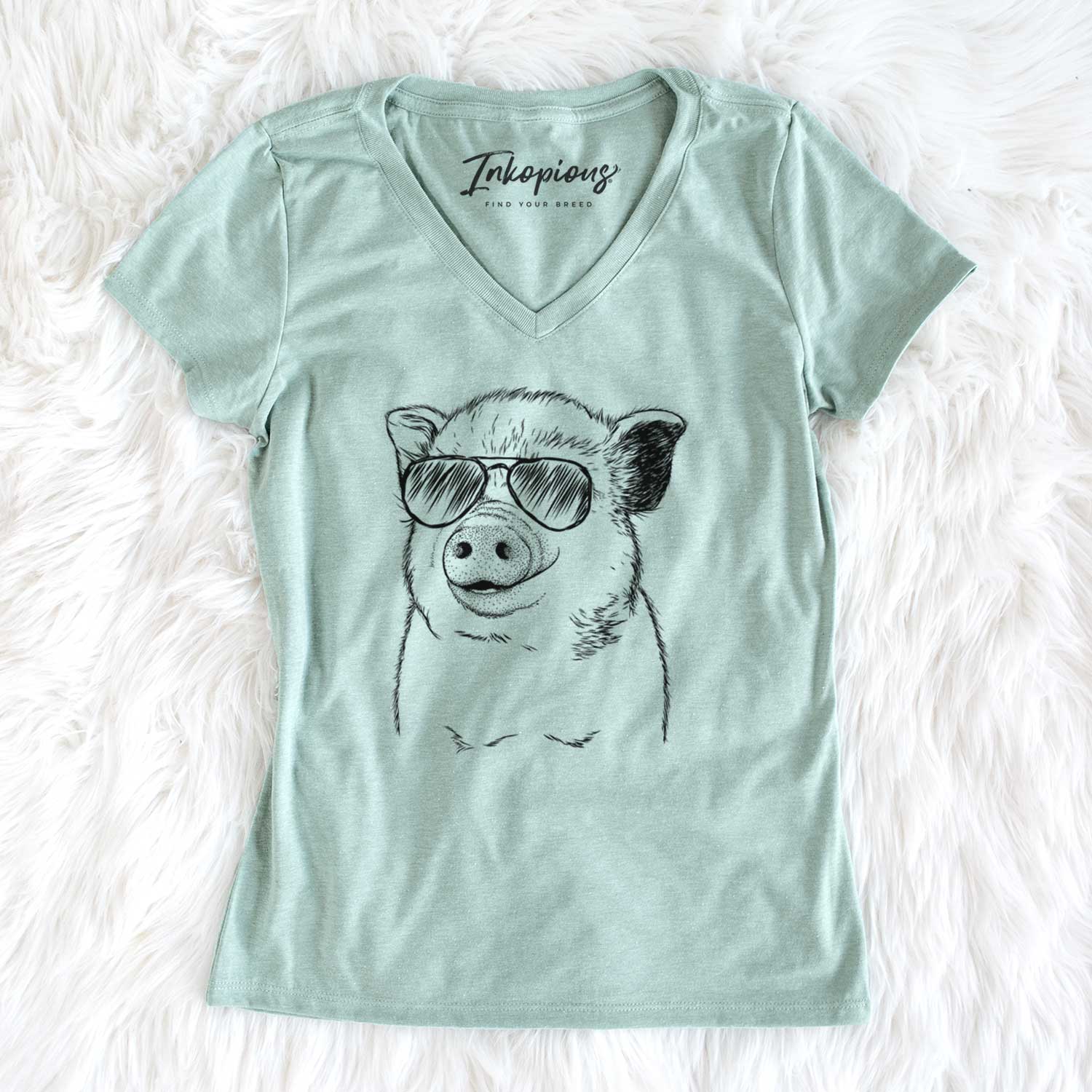 Aviator Kevin the Spotted Pig - Women's V-neck Shirt