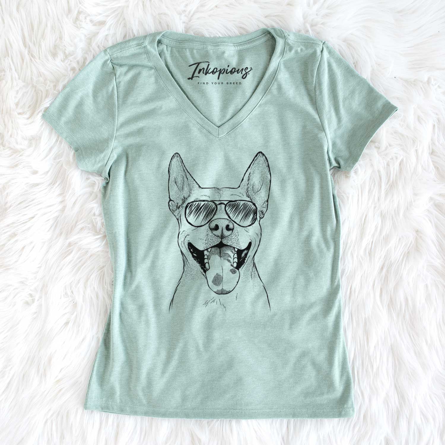 Aviator Khaleesi the Carolina Dog - Women's V-neck Shirt