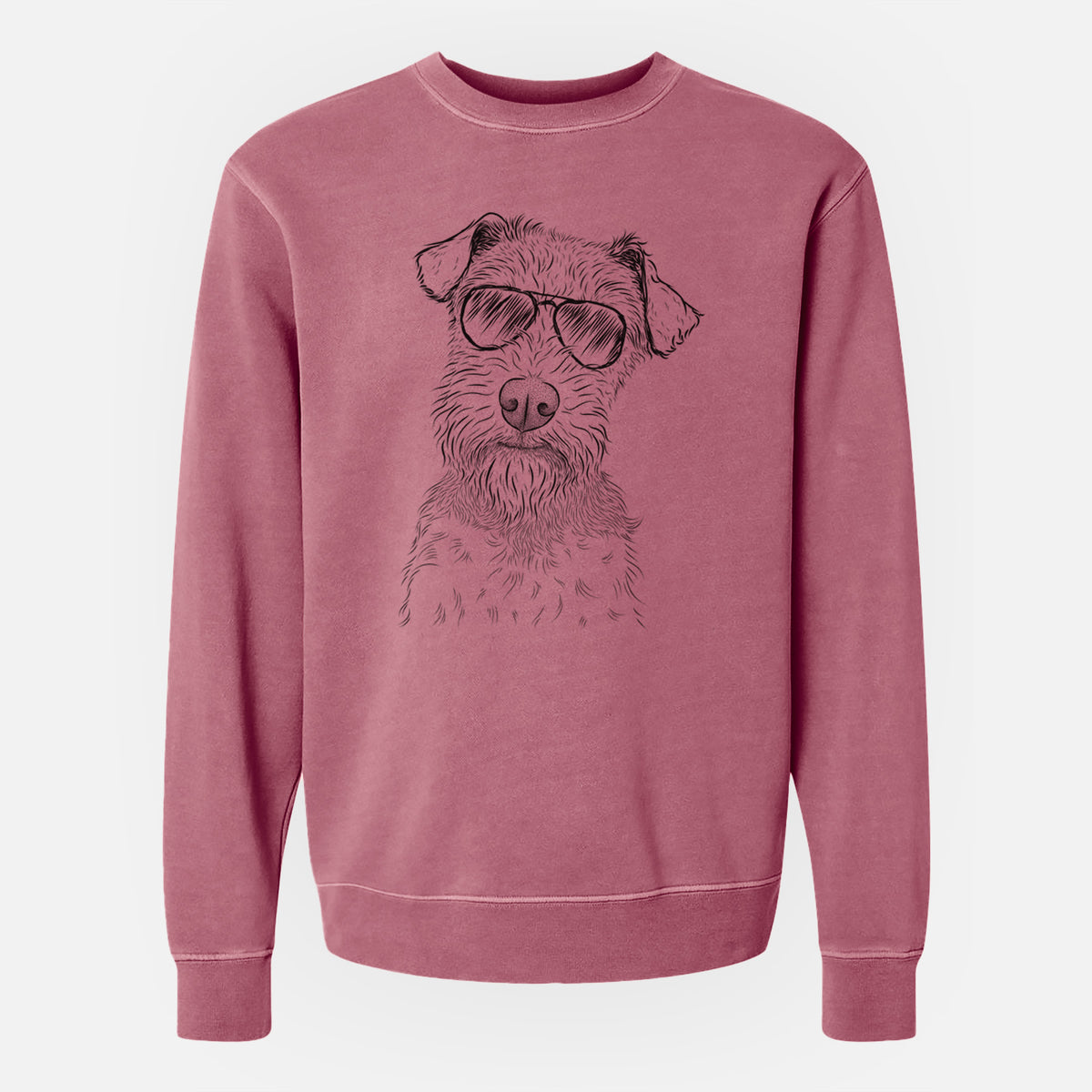 Aviator Kiara the Welsh Terrier - Unisex Pigment Dyed Crew Sweatshirt