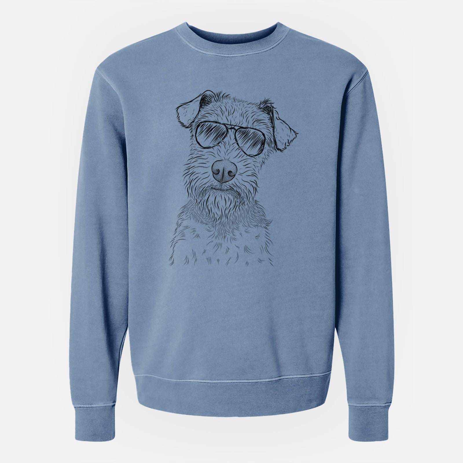 Aviator Kiara the Welsh Terrier - Unisex Pigment Dyed Crew Sweatshirt